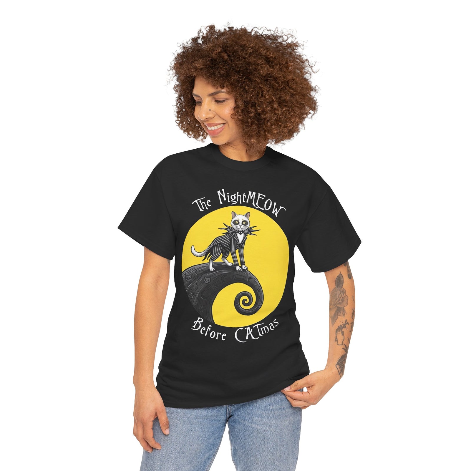 The NightMEOW Before Christmas T‑Shirt Halloween x Christmas Cat Tee