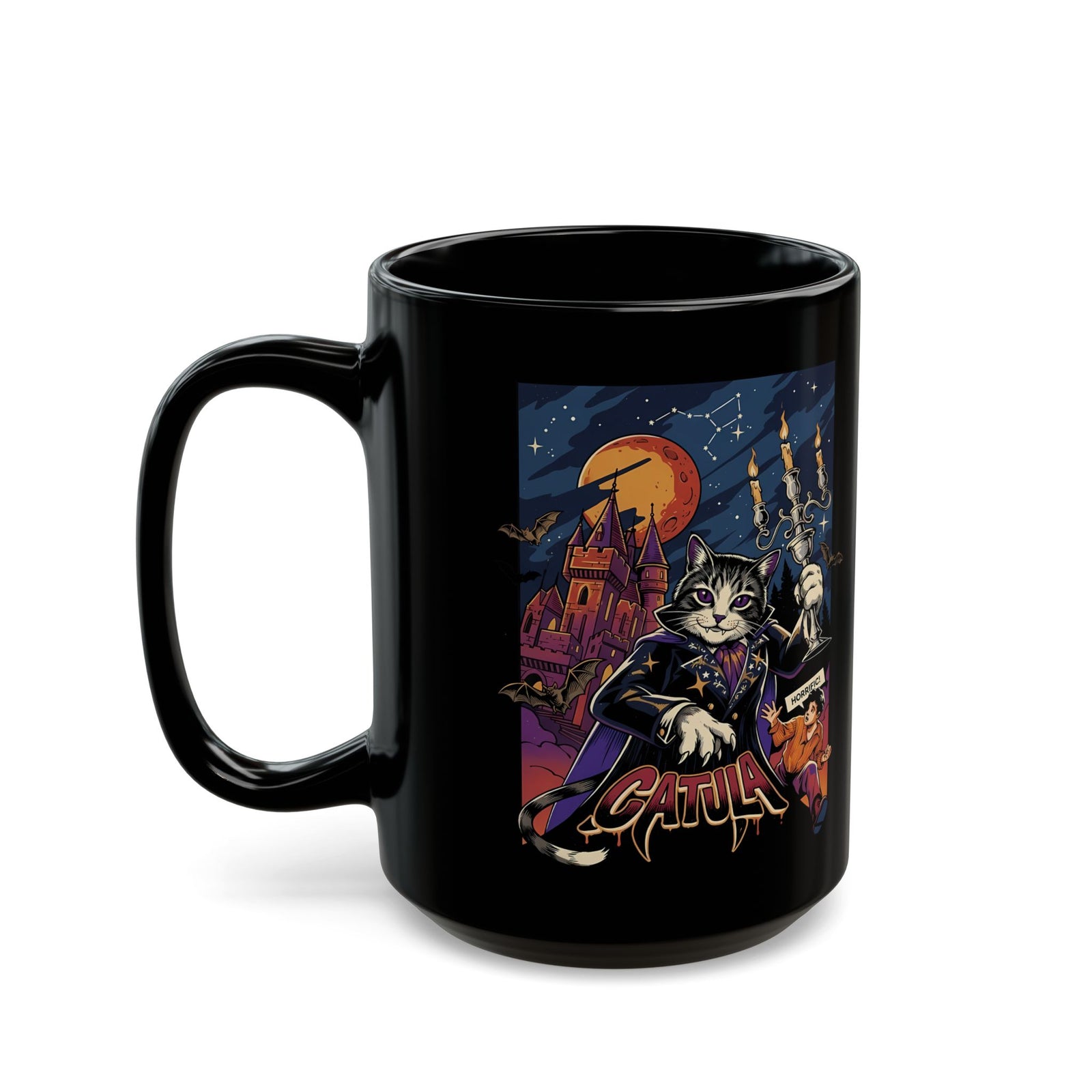 Catula Cat Dracula Black Mug
