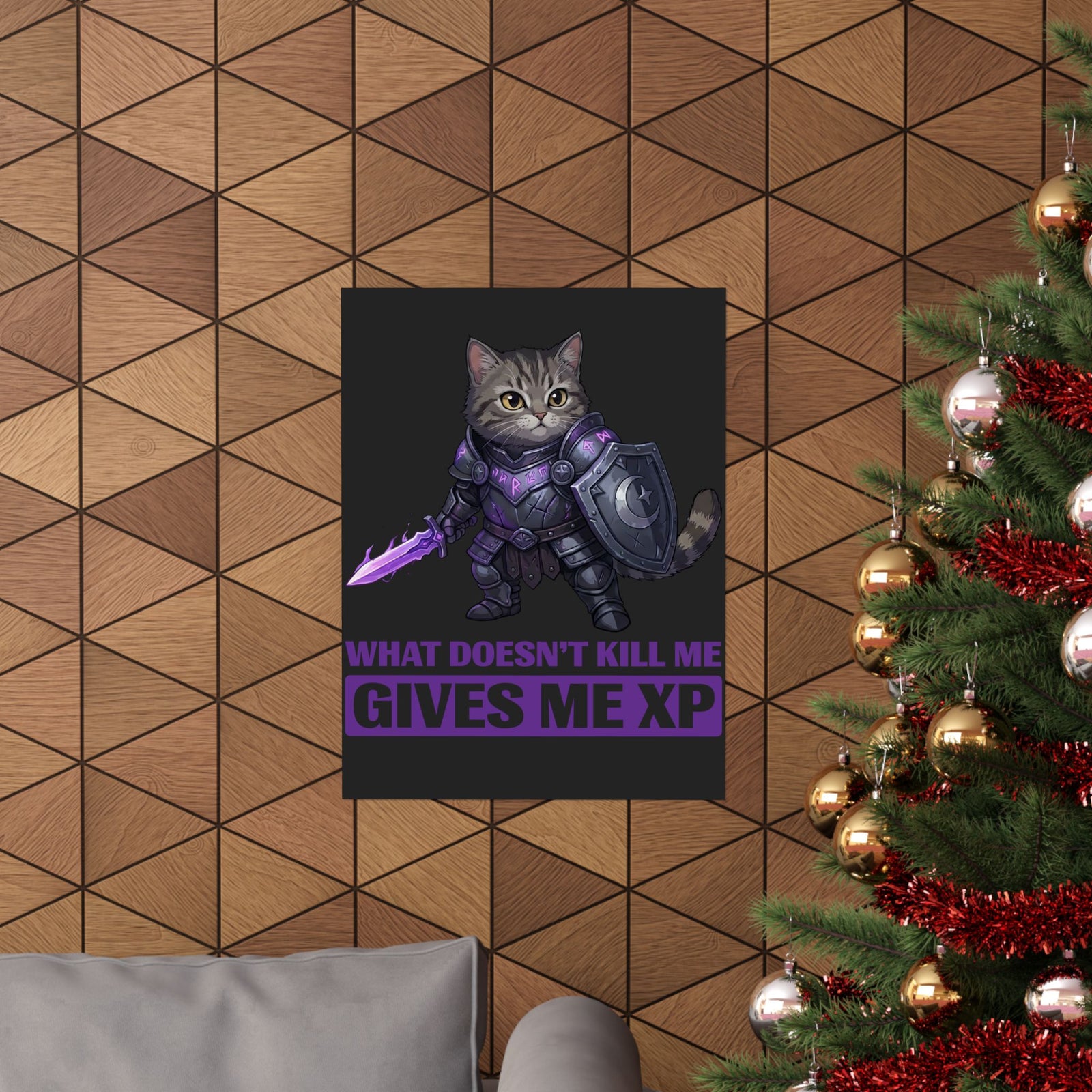 What Doesn't Kill Me Gives Me XP Cat Poster