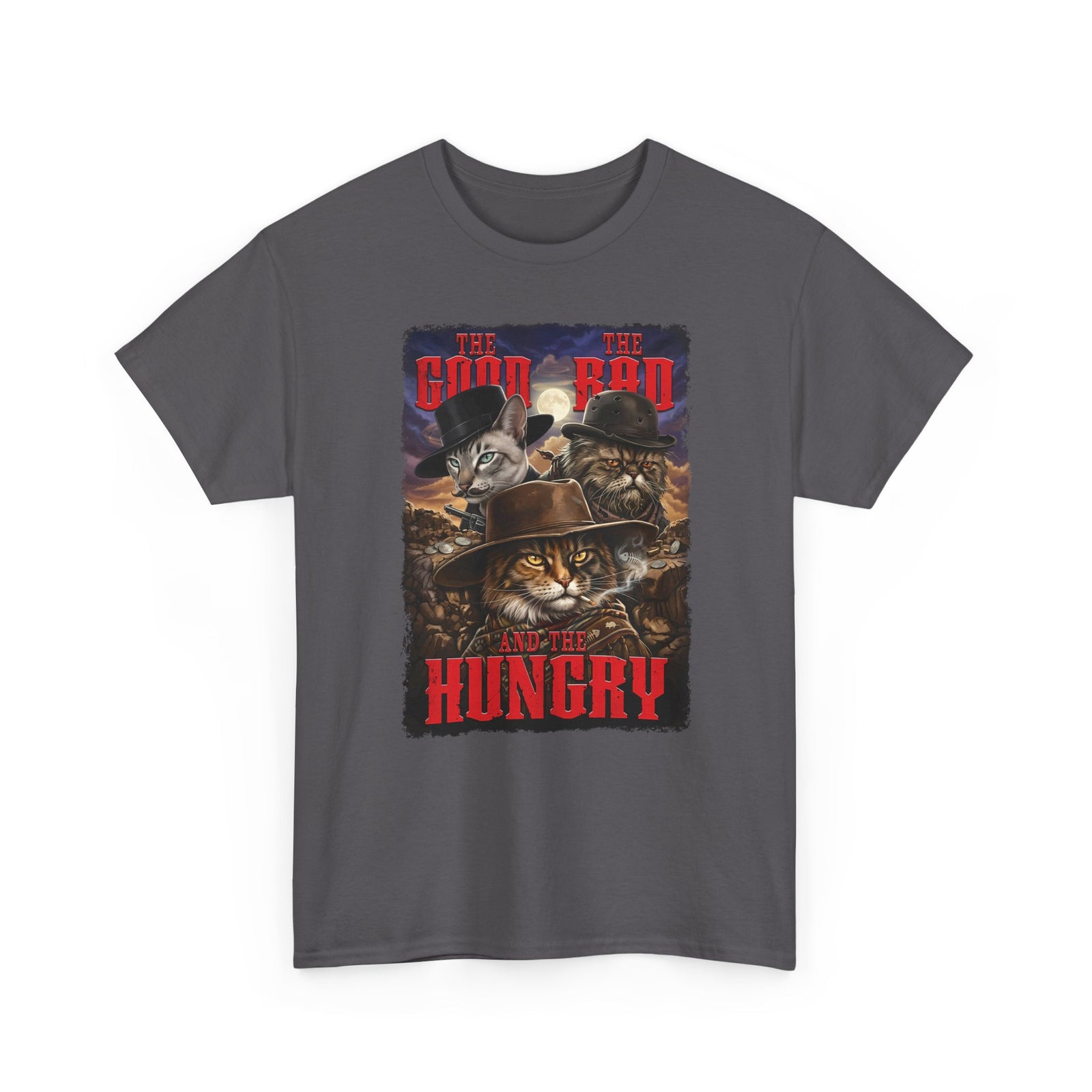 The Good The Bad The Hungry — Cat Parody T-Shirt