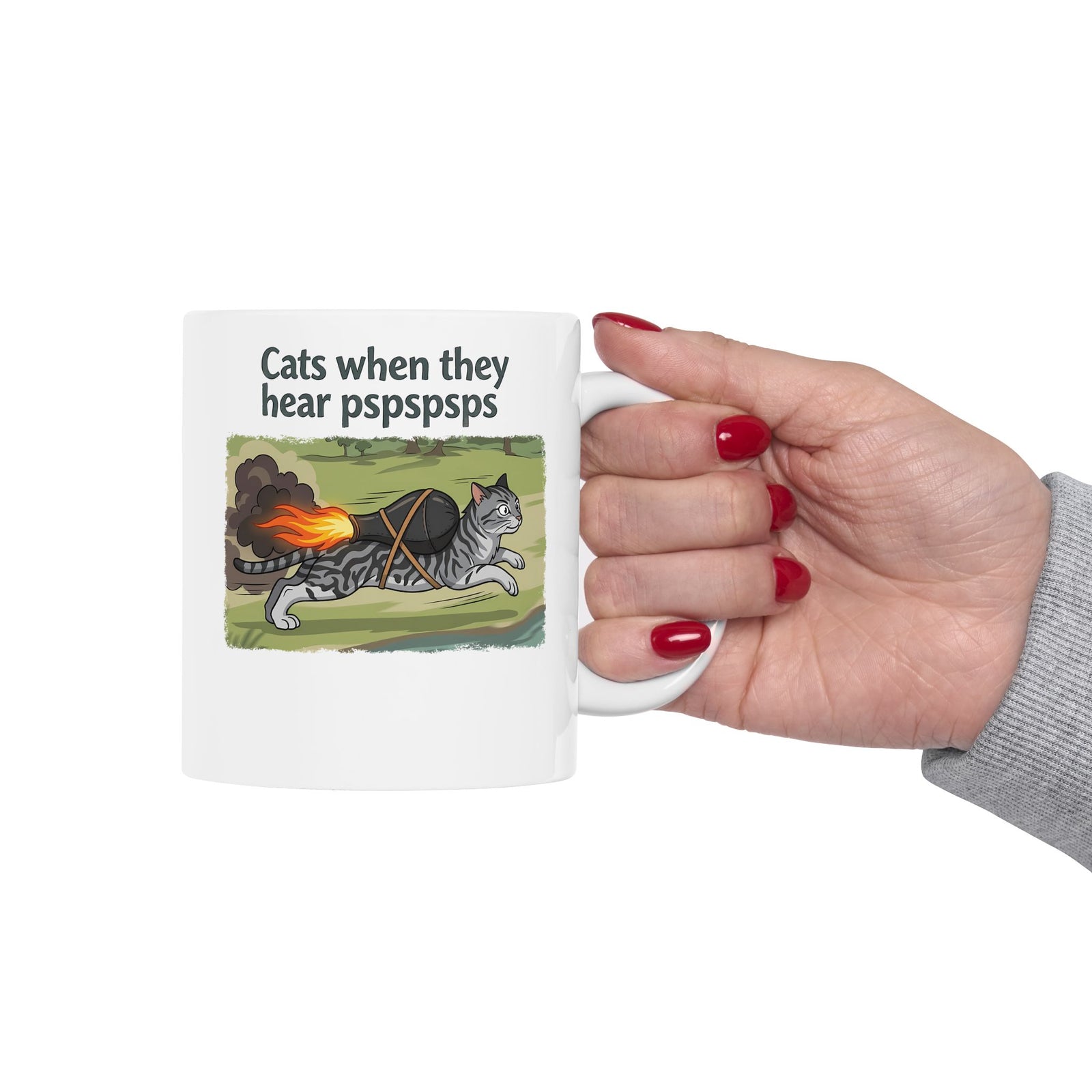 Cats When They Heard 'pspspsps' Ceramic Mug