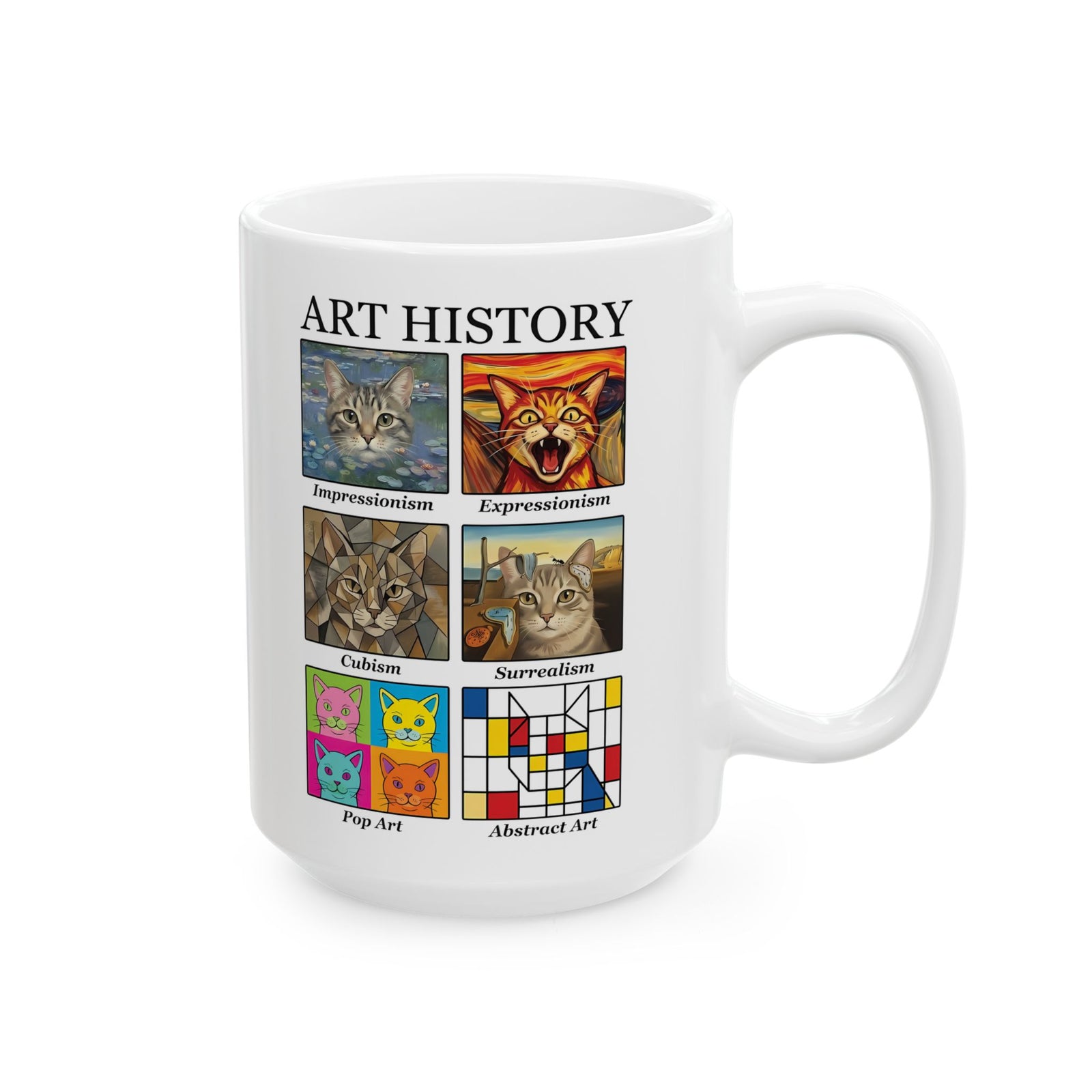 Cats in Masterpieces Ceramic Mug — Artistic Cat Painting Mug