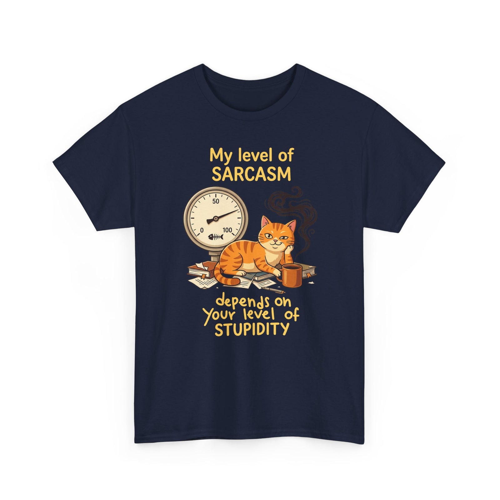 Sarcasm Depends On Your Stupidity Cat T-Shirt