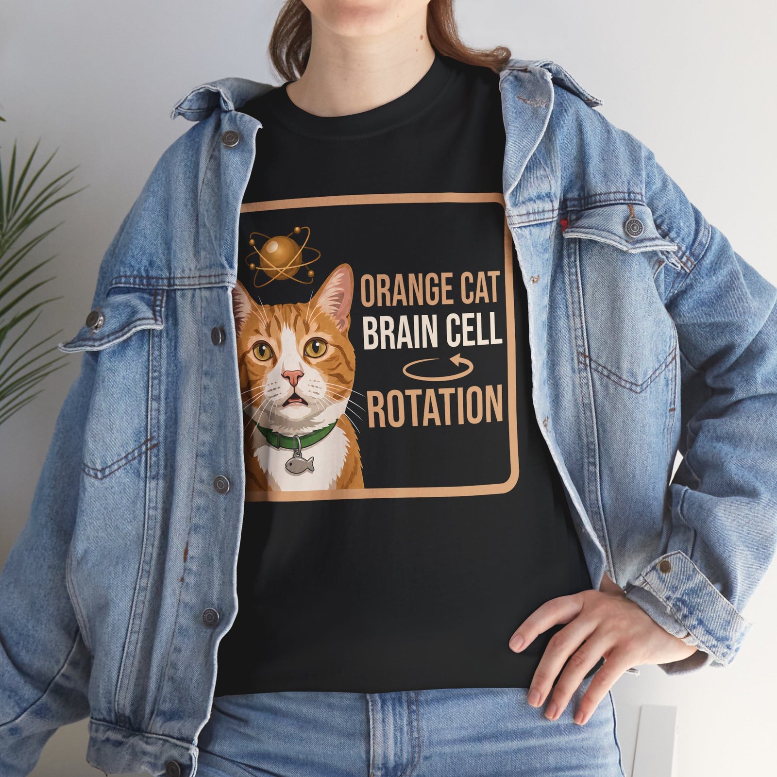 Orange Cat Brain Cell Rotation T-Shirt