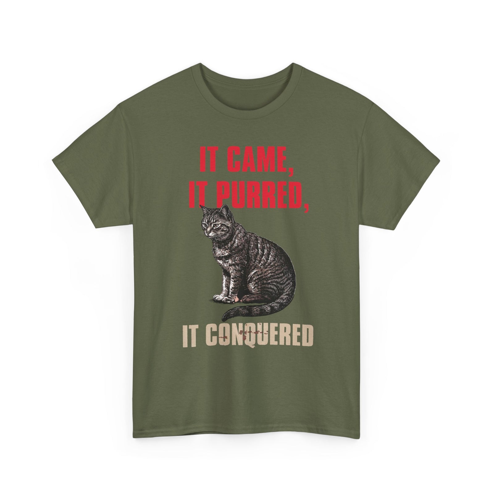 It Came It Purred It Conquered T-Shirt — Funny Julius Caesar Cat Parody Tee
