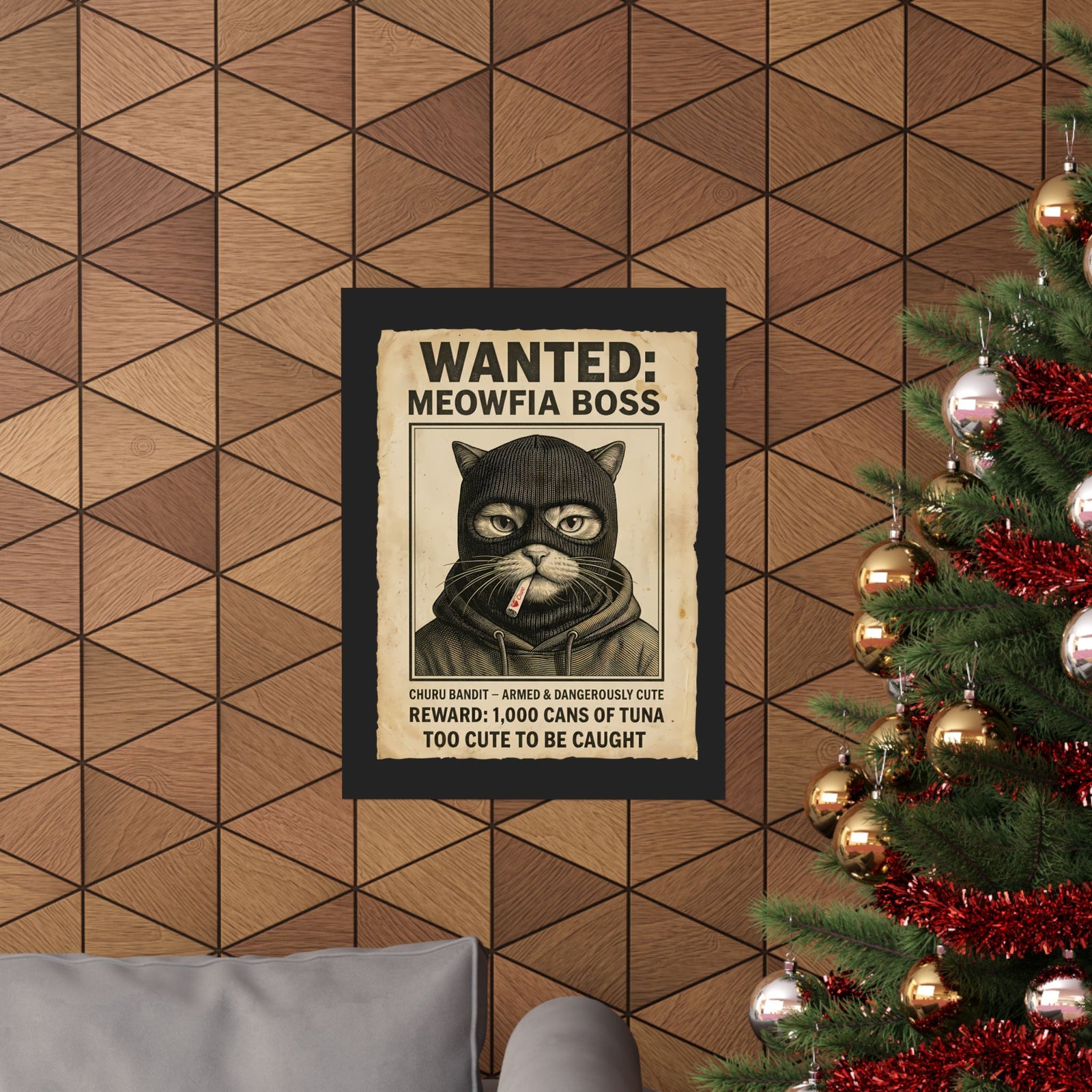 "Meowfia Boss" Wanted Poster Funny Cat Poster