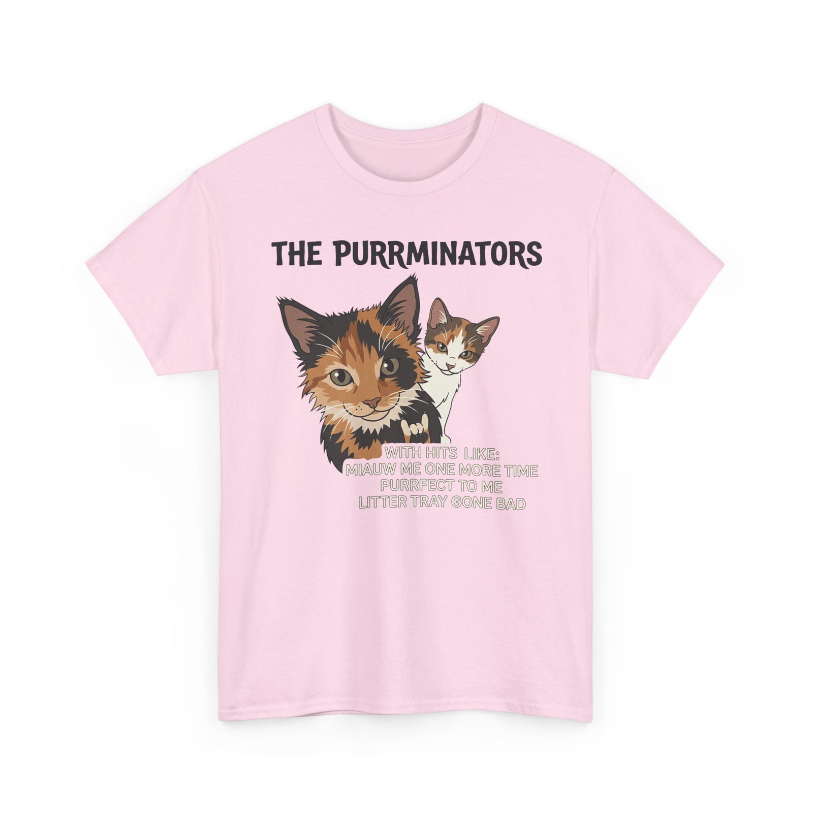 Cat Band Tee — "The Purrminators" Graphic T-Shirt
