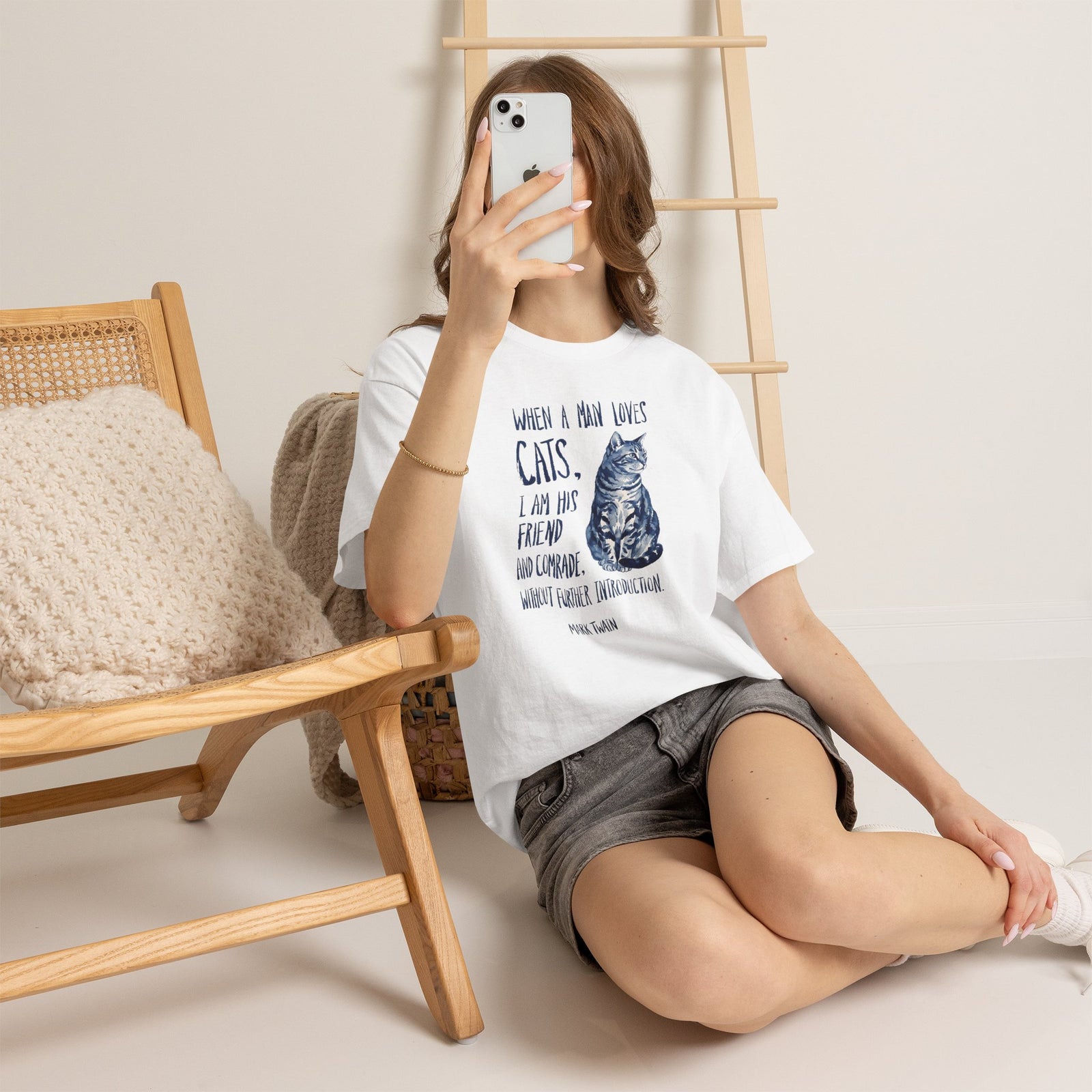 "When a Man Loves Cats" Graphic Tee — Funny Cat Lover T-Shirt