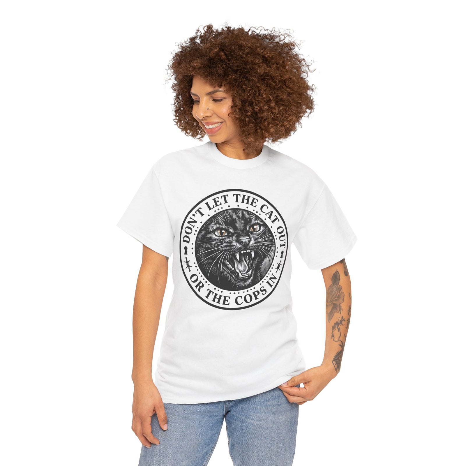 Don't Let The Cat Out T-Shirt — Funny Cat Lover Tee