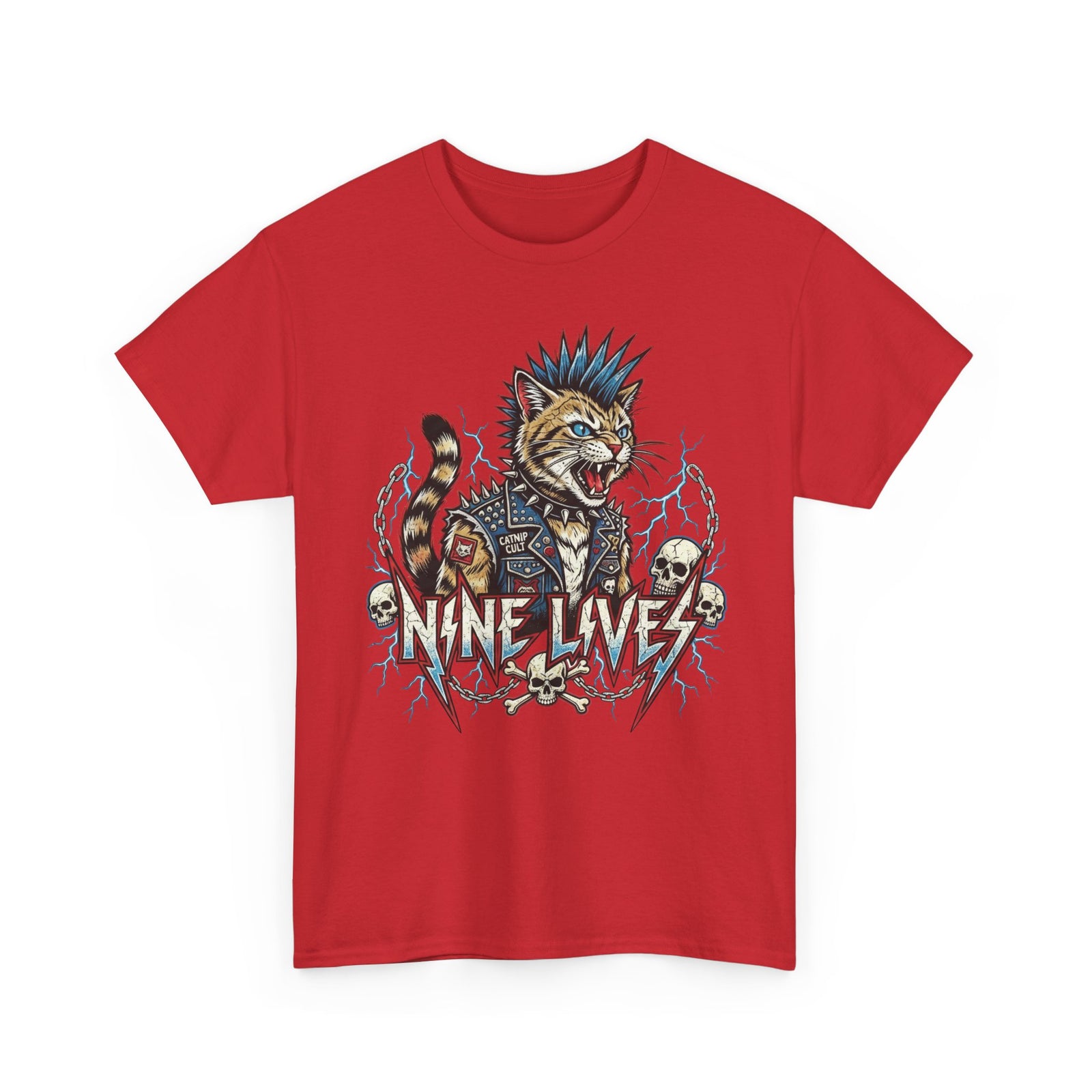 Nine Lives Cat T-Shirt — Retro Feline Graphic Tee
