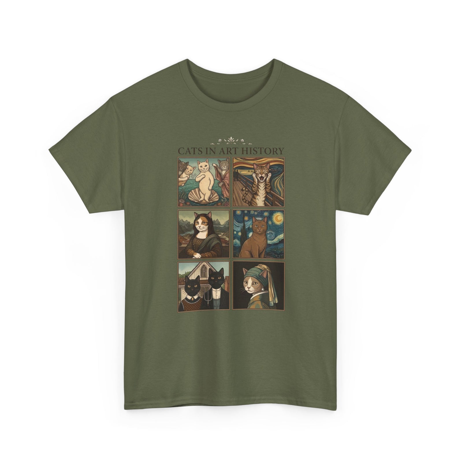 Cats in Art History T-Shirt — Vintage Art Cat Tee for Cat Lovers & Art Fans