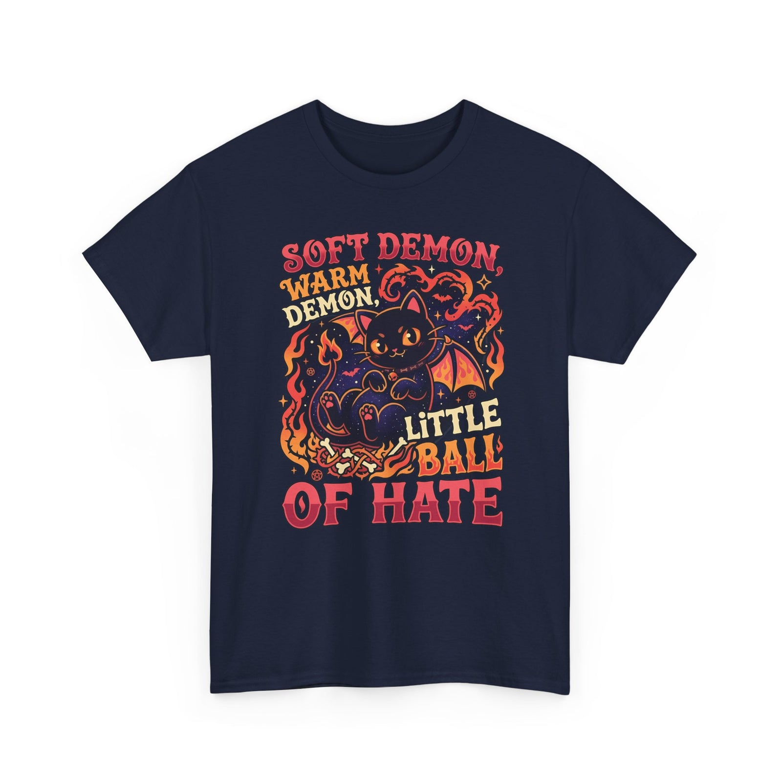 Soft Demon Cat T-Shirt — "Little Ball of Hate" Cute Demon Kitty Tee