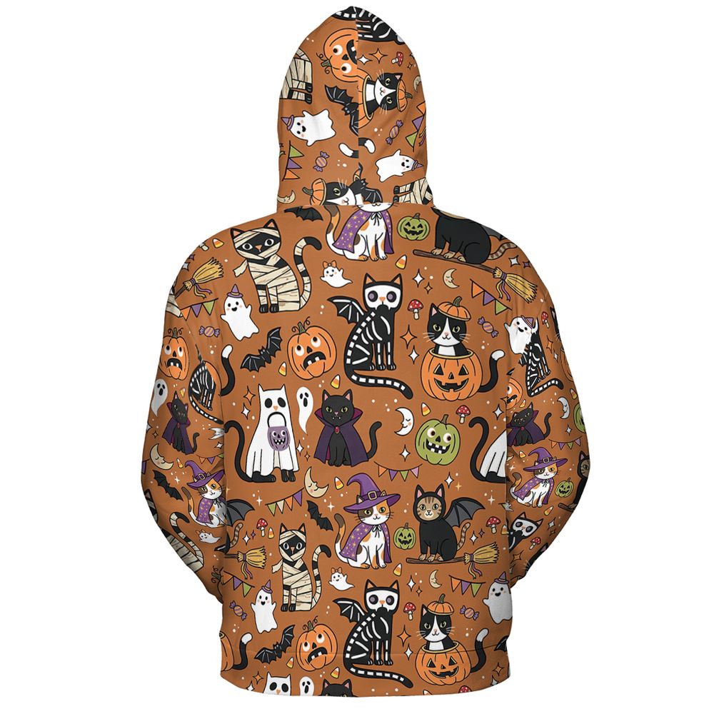 Classic Horror Cats Full Print Hoodie - - 3