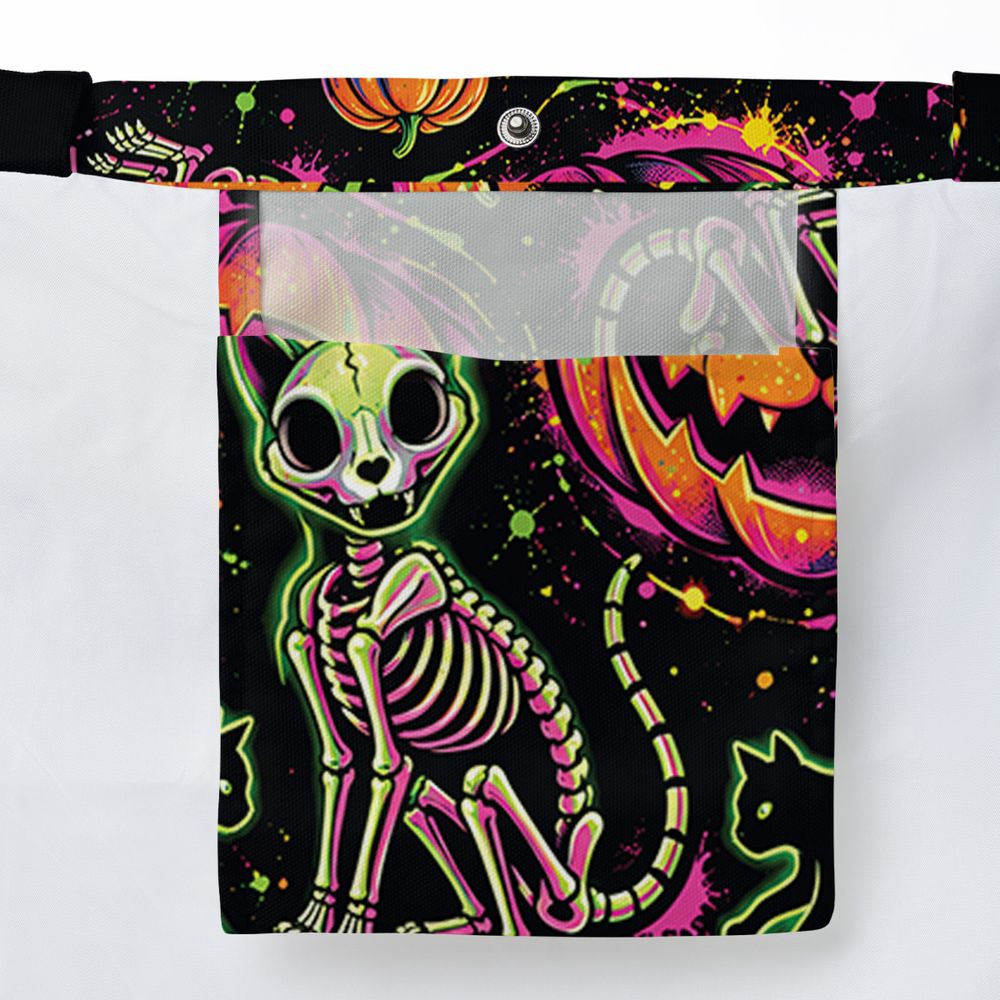 Neon Skeleton Cats & Pumpkins - - 3
