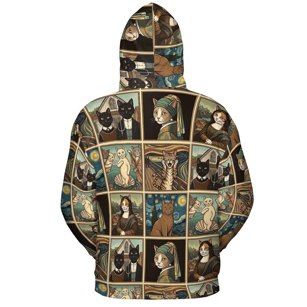 Cats in Arts Full Print Hoodie - - 3