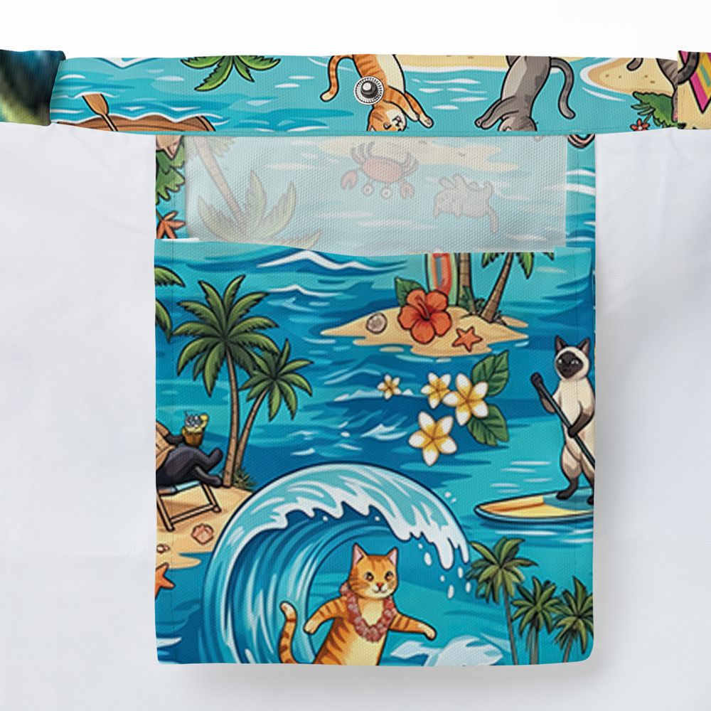 Cats Surfing Large Tote Bag - - 3