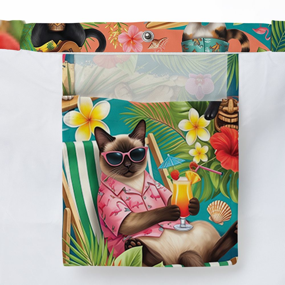 Summer Cat Large Tote Bag - - 3