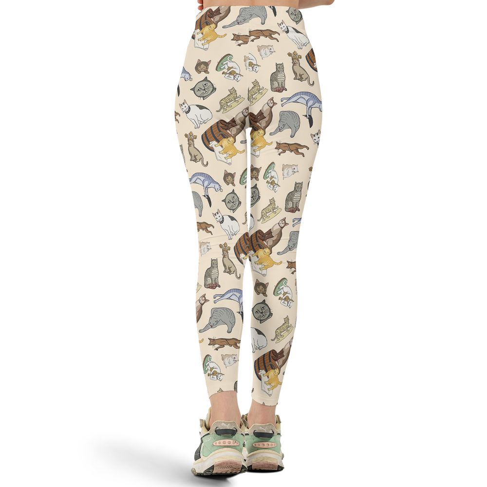 Medieval Cat Art Full Print Legging - - 3