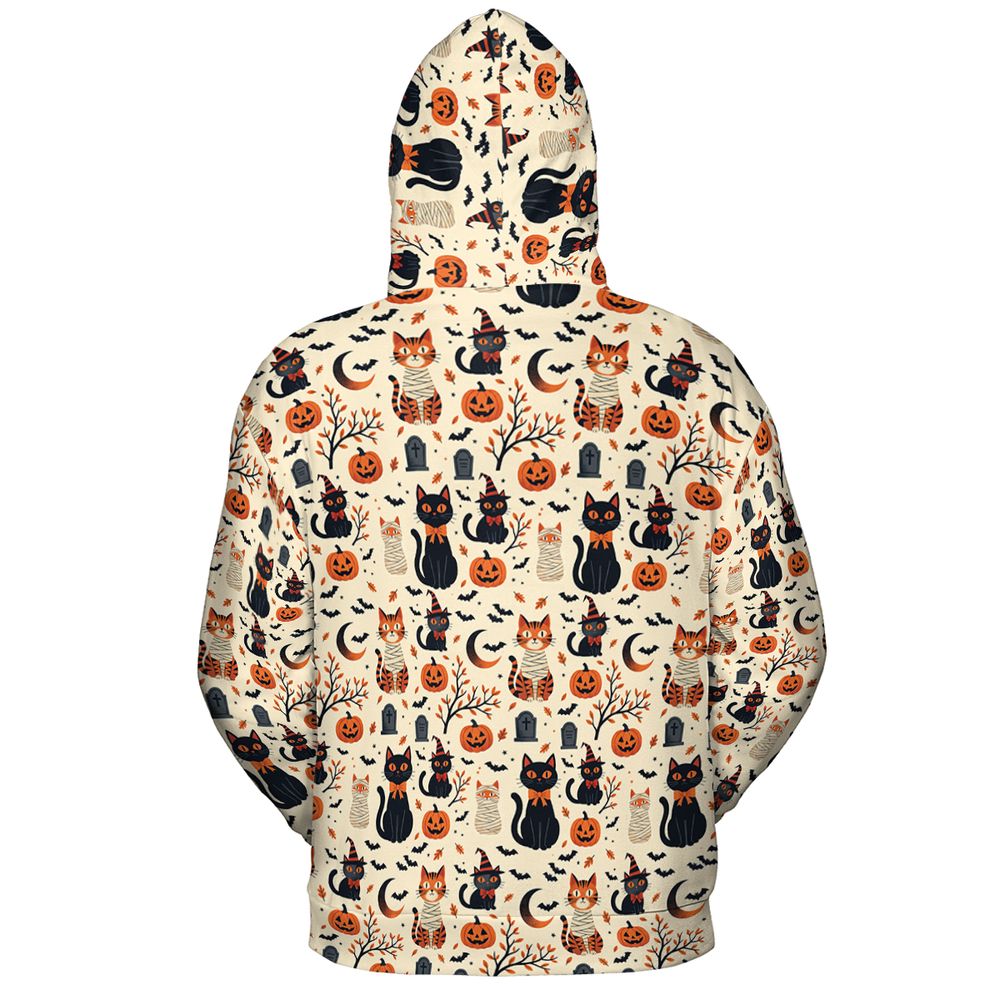 Vintage Halloween Witch & Mummy Cats - - 3