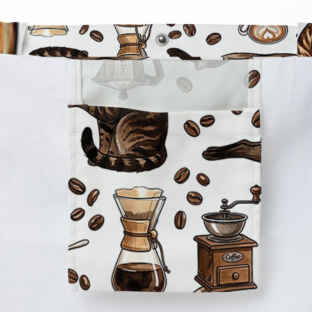Cat and Coffee Large Tote Bag - - 3