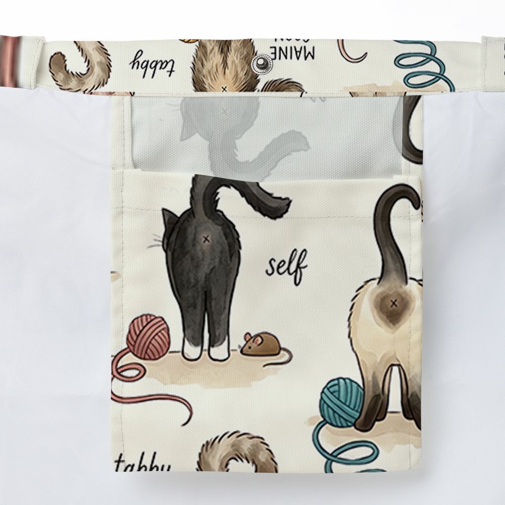 Funny Cat Butts Breed Chart Large Tote Bag - - 3