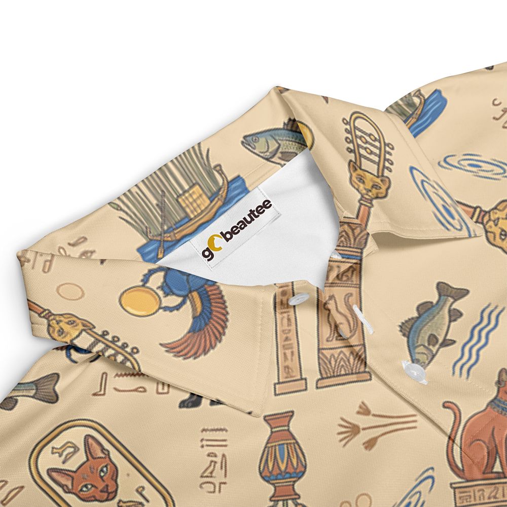 Ancient Egypt cat Full Print Polo Shirt - - 3