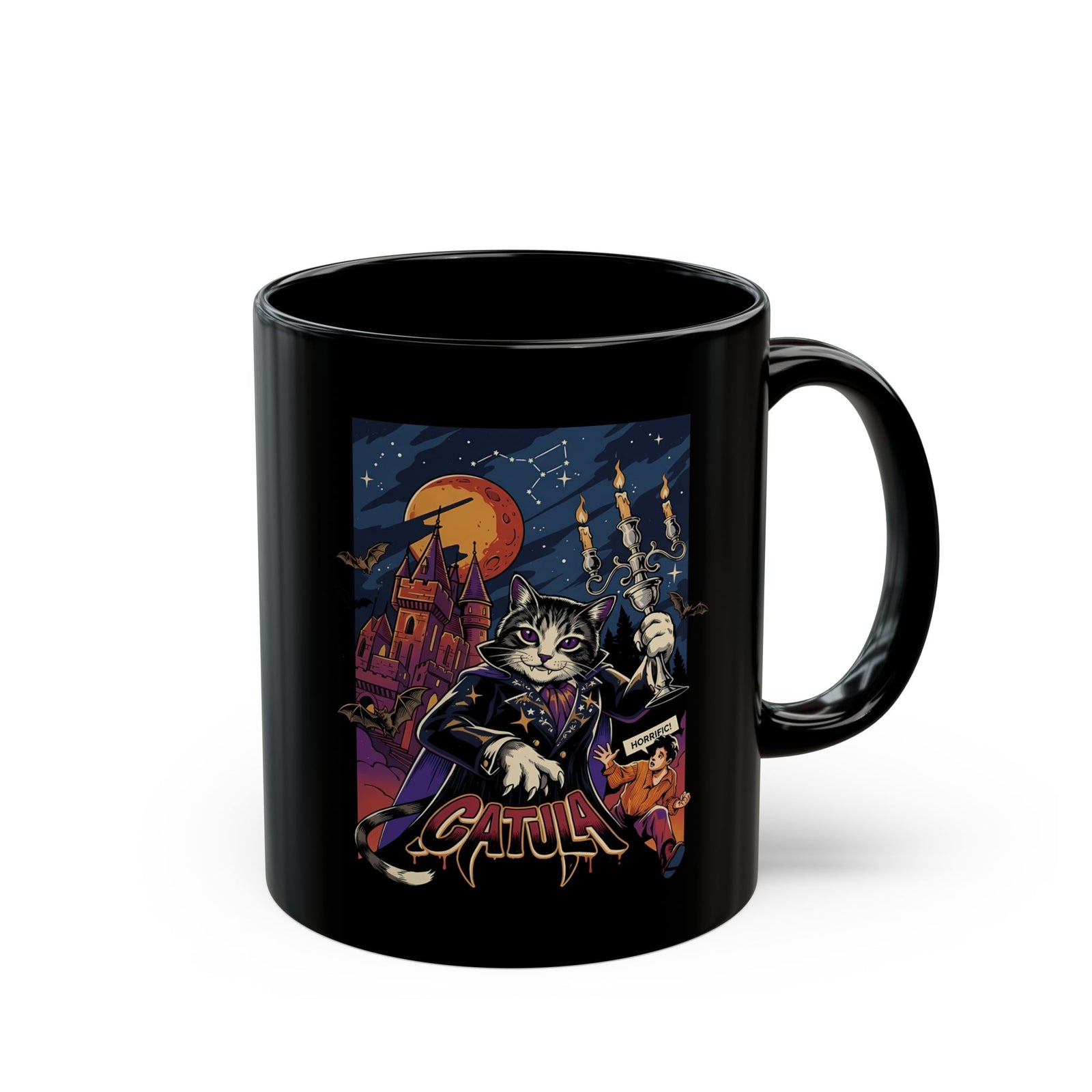 Catula Cat Dracula Black Mug