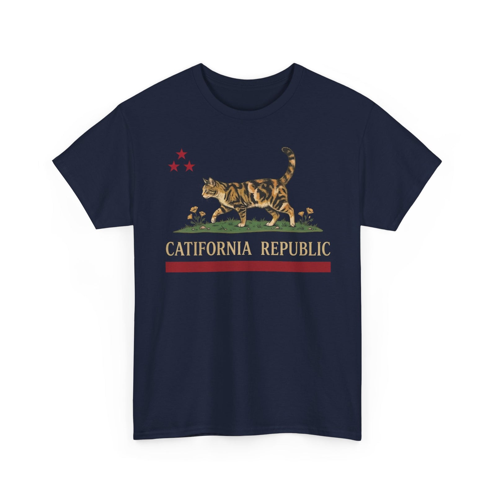 Catifornia Republic Funny Cat T-Shirt — Vintage Cali Cat Graphic Tee