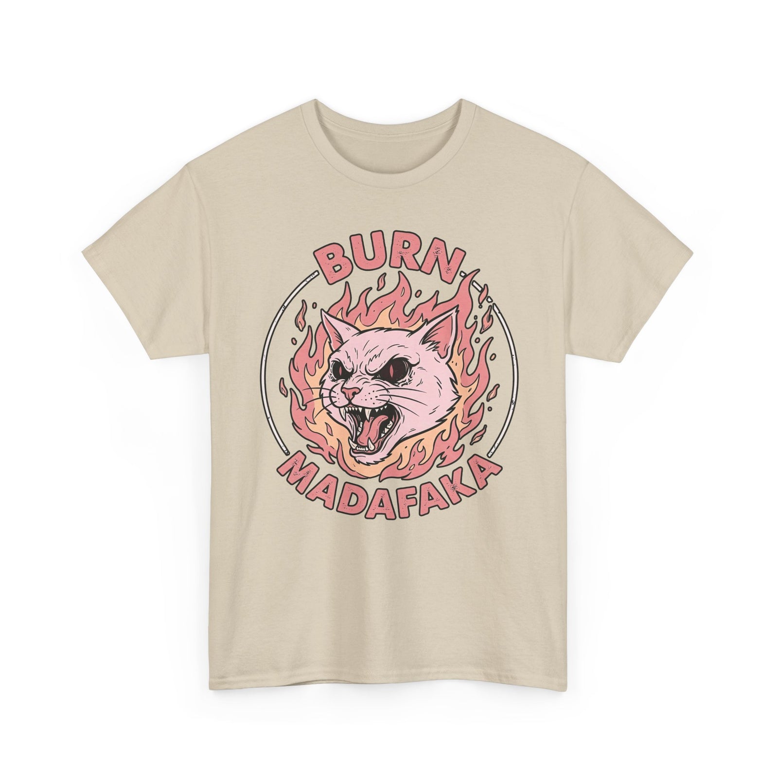 Funny Cat T‑Shirt — "Burn Madafaka" Graphic Tee