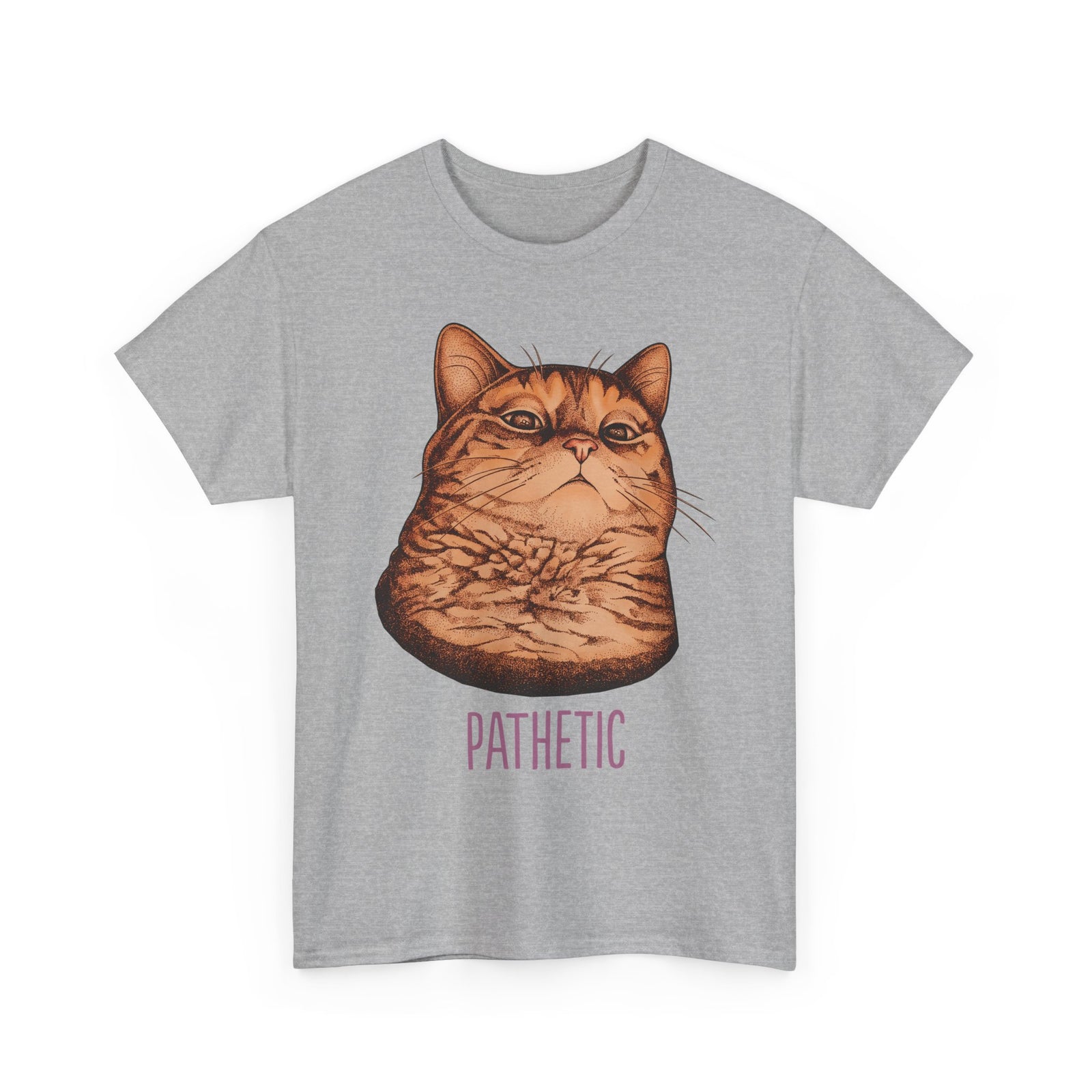 Pathetic Judgmental Cat T-Shirt — Funny Orange Tabby Meme Graphic Tee