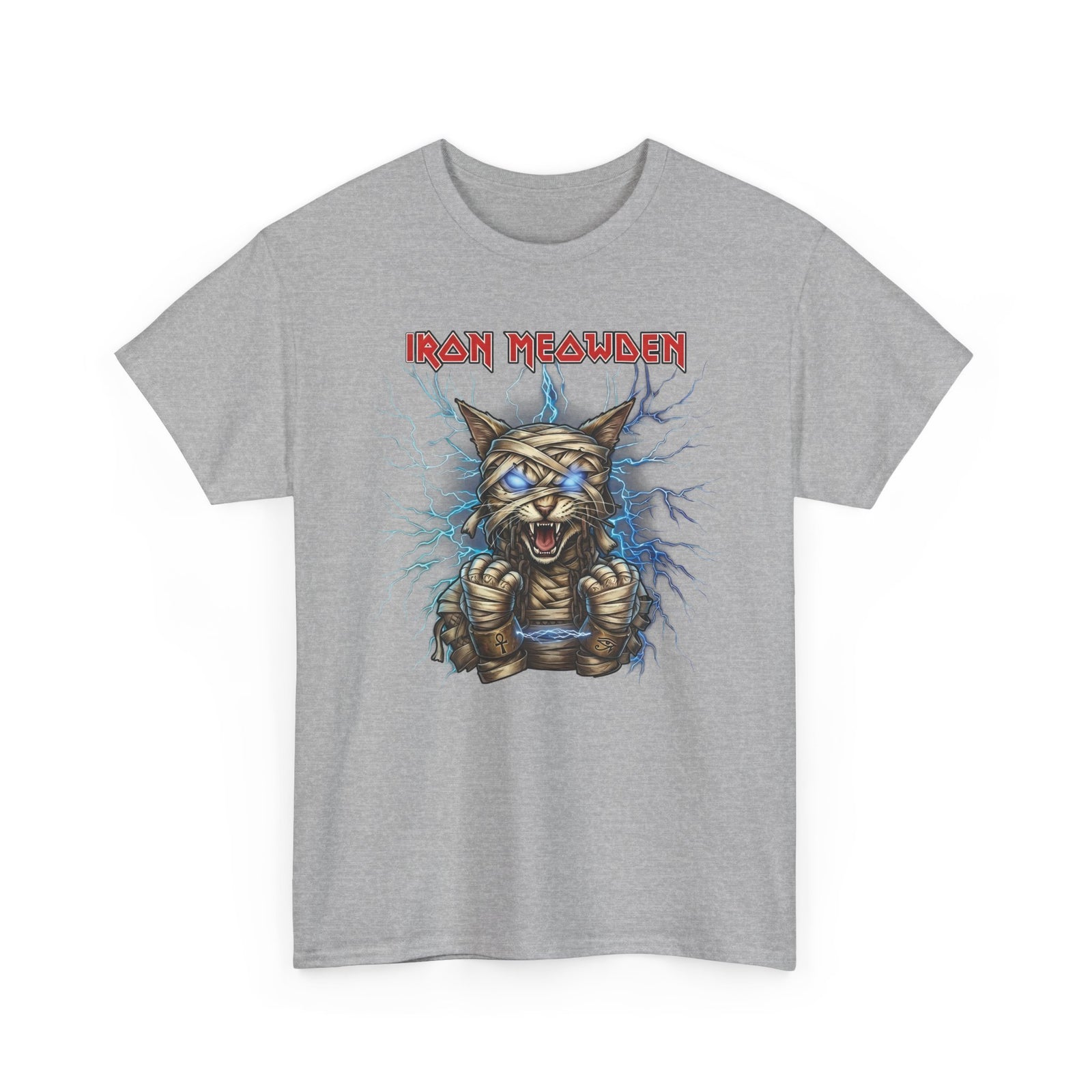 Iron Meowden Cat T-Shirt — Heavy Metal Kitty Graphic Tee