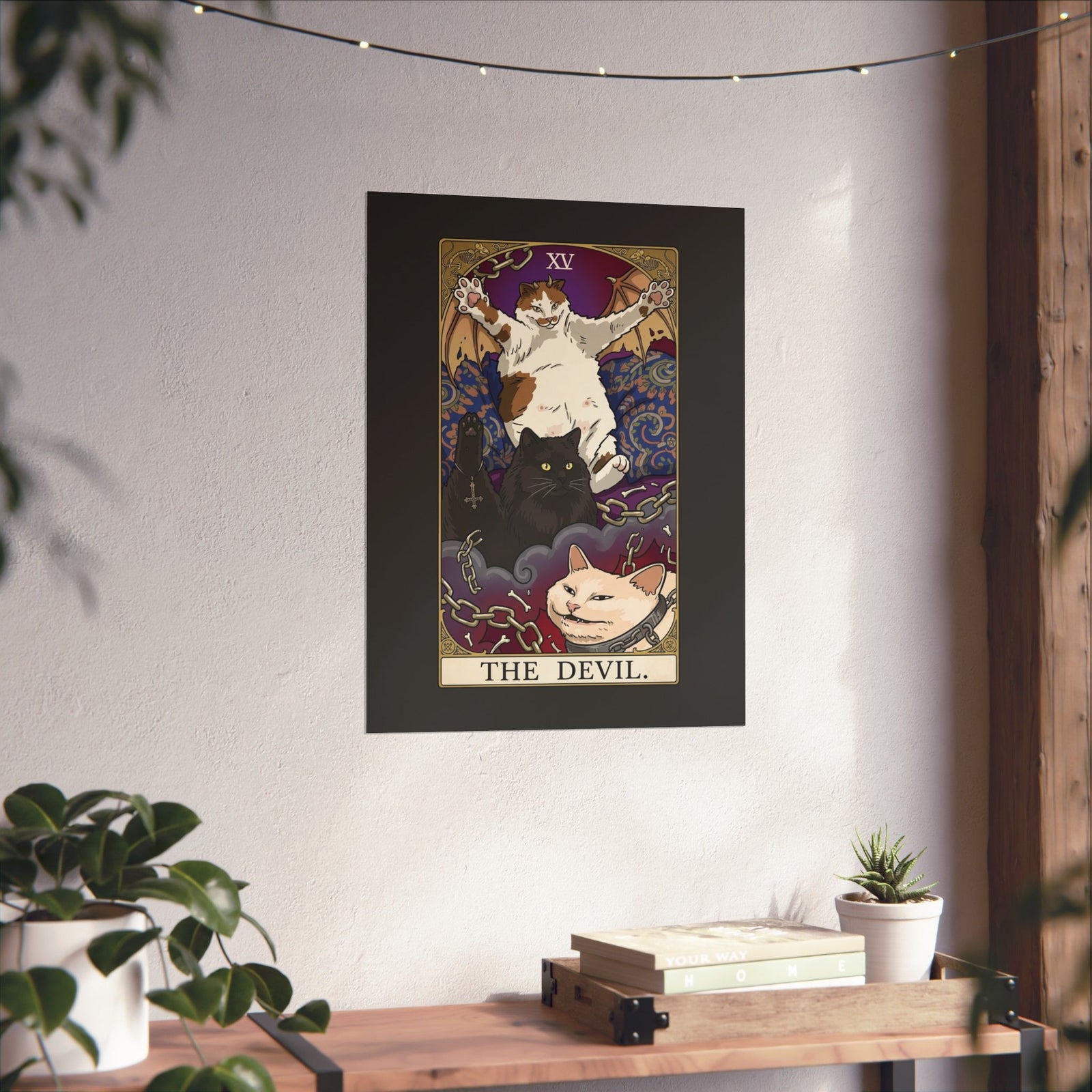 The Devil Cats Tarot Poster — Mystical Cat Tarot Illustration