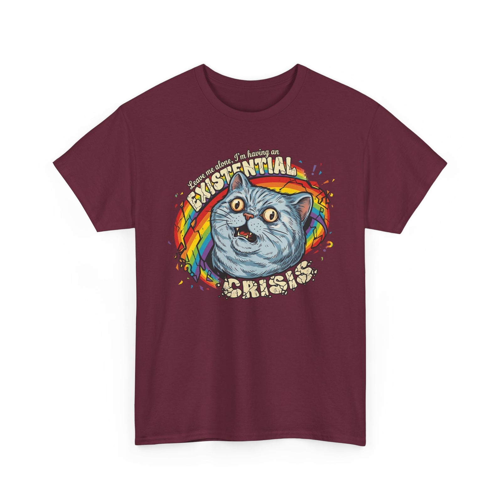 Funny Cat T‑Shirt — "Leave Me Alone, I'm Having an EXISTENTIAL CRISIS"