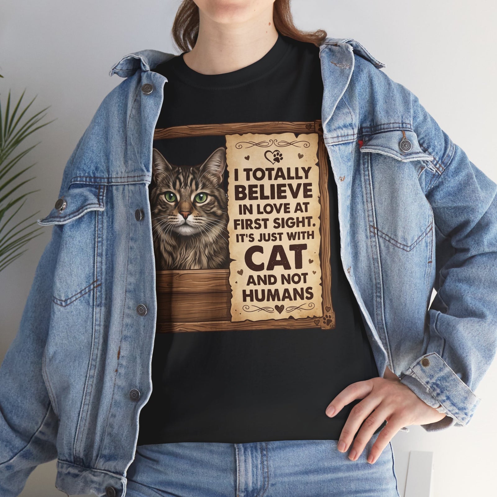 Funny Cat Quote I Totally Believe In Love At First Sight T-Shirt