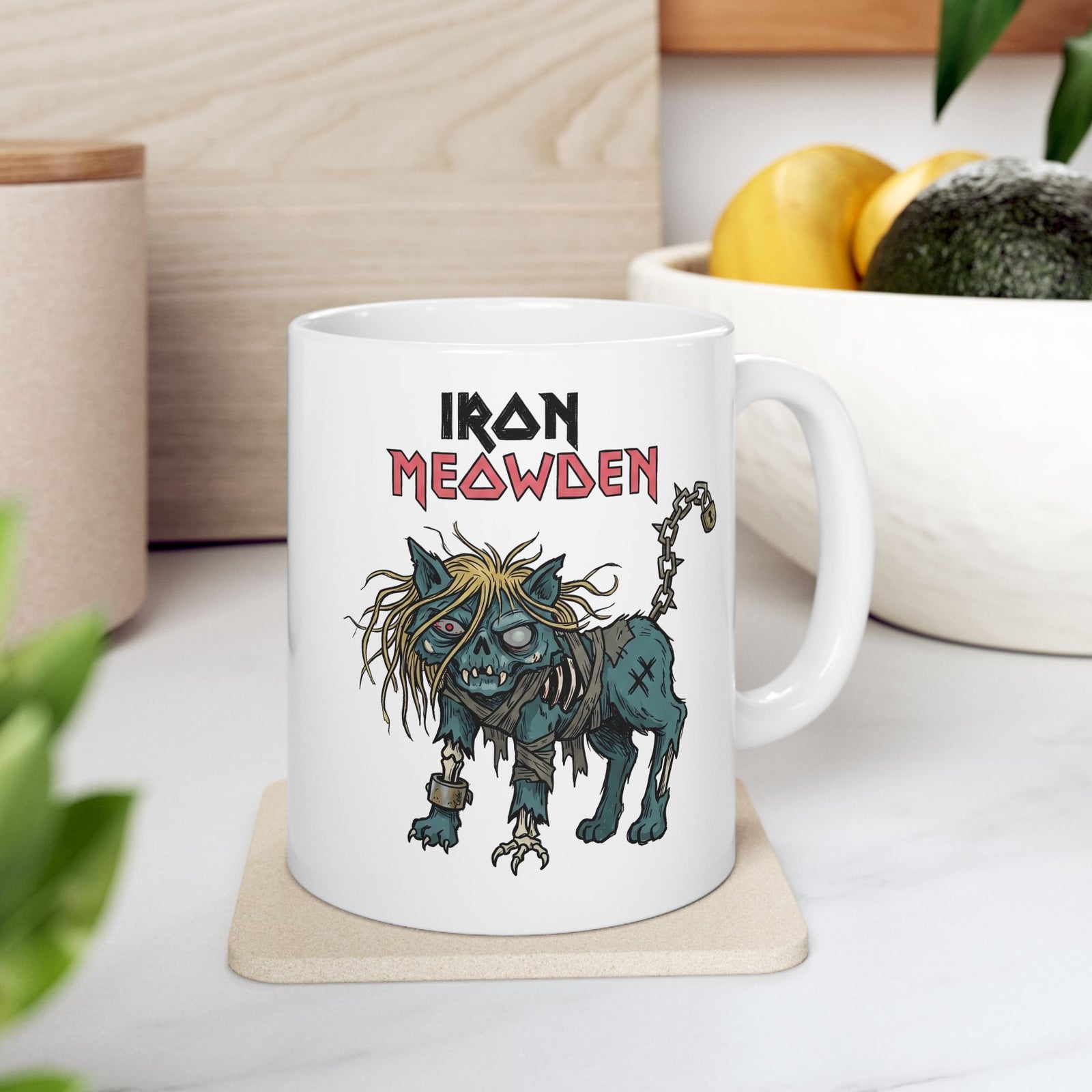 Cat Rock Hip Hop Ceramic Mug — Vintage Cat Band Graphic Mug