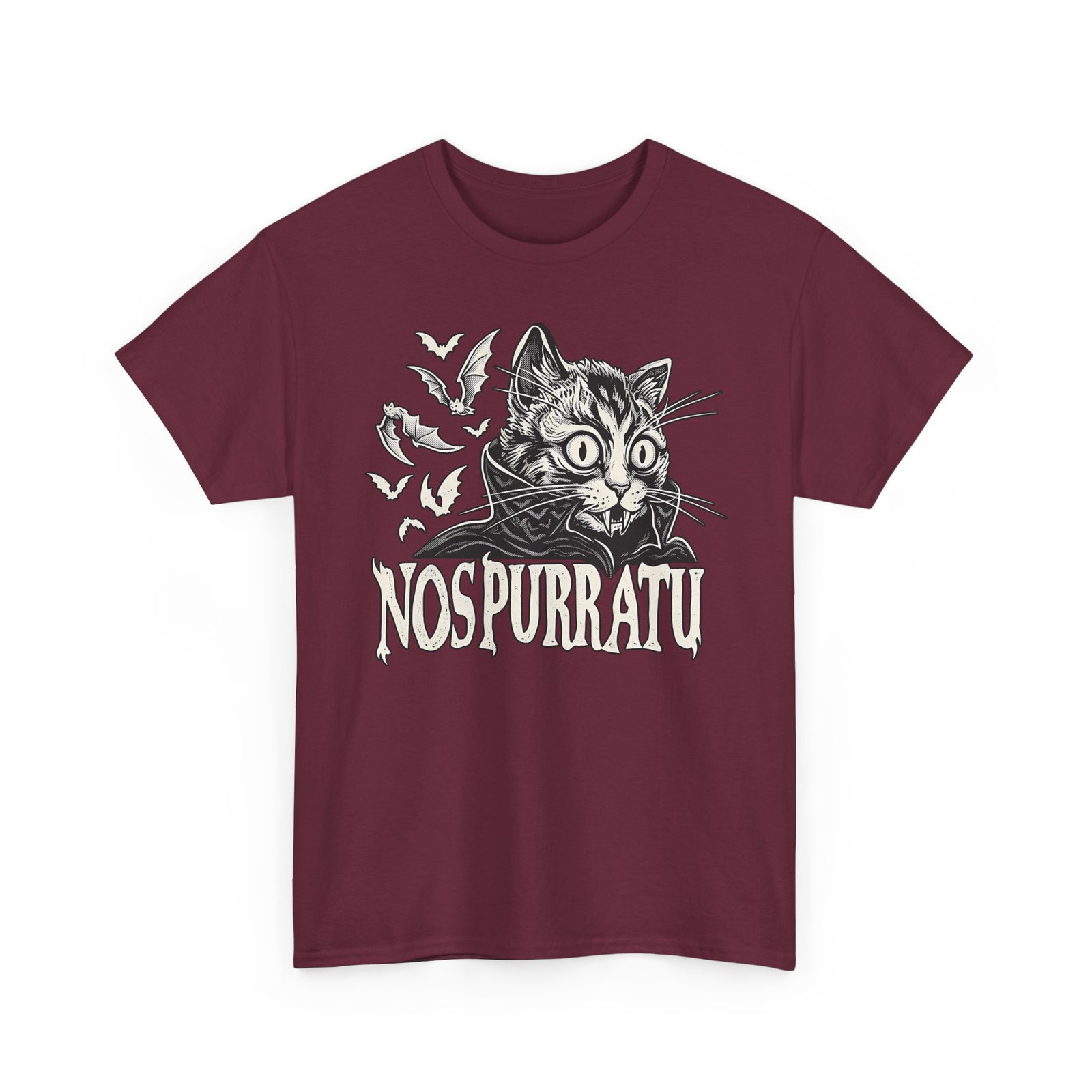 Nosferatu Cat T-Shirt — "Nospurratu Cat Nosferatu" Gothic Vampire Cat Tee