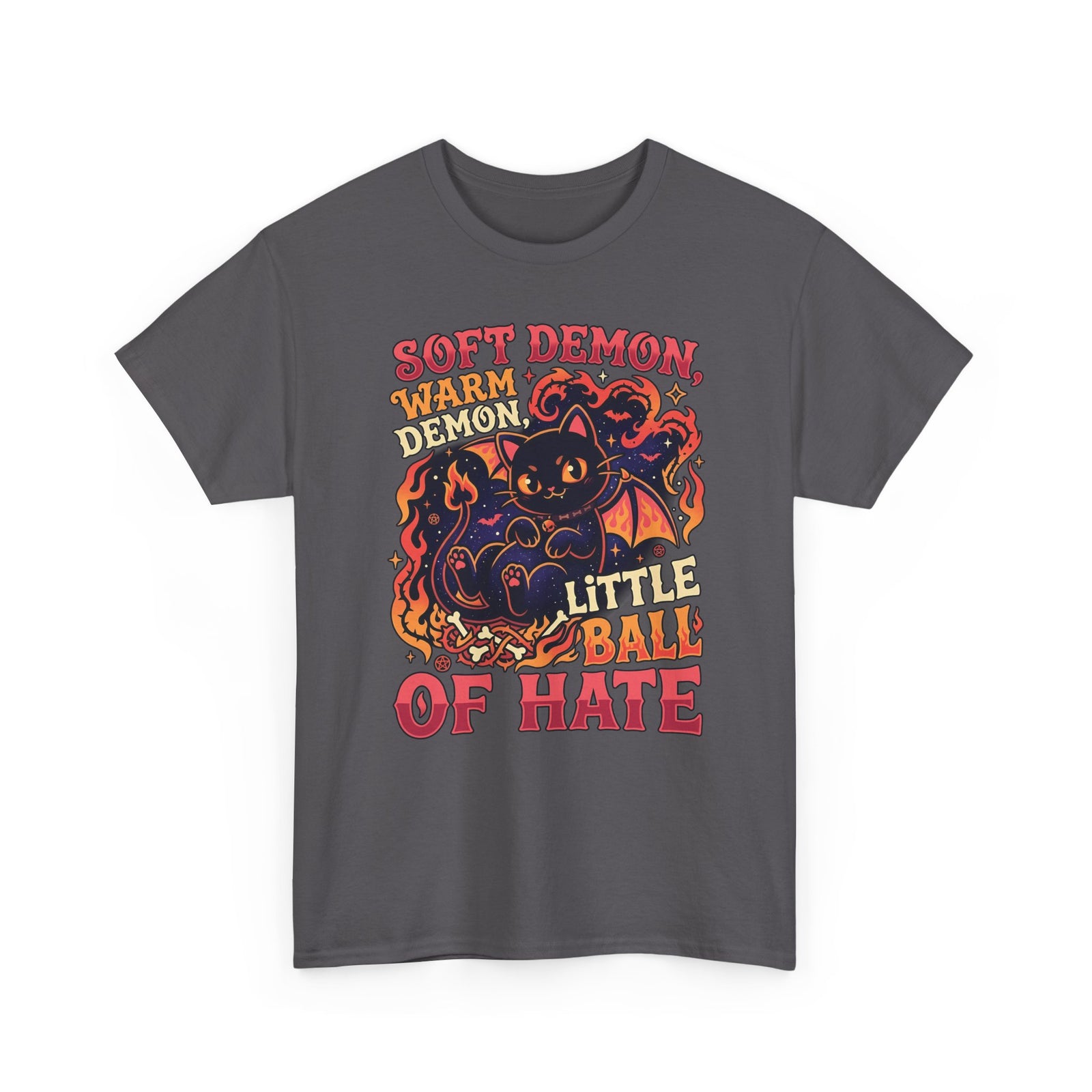 Soft Demon Cat T-Shirt — "Little Ball of Hate" Cute Demon Kitty Tee