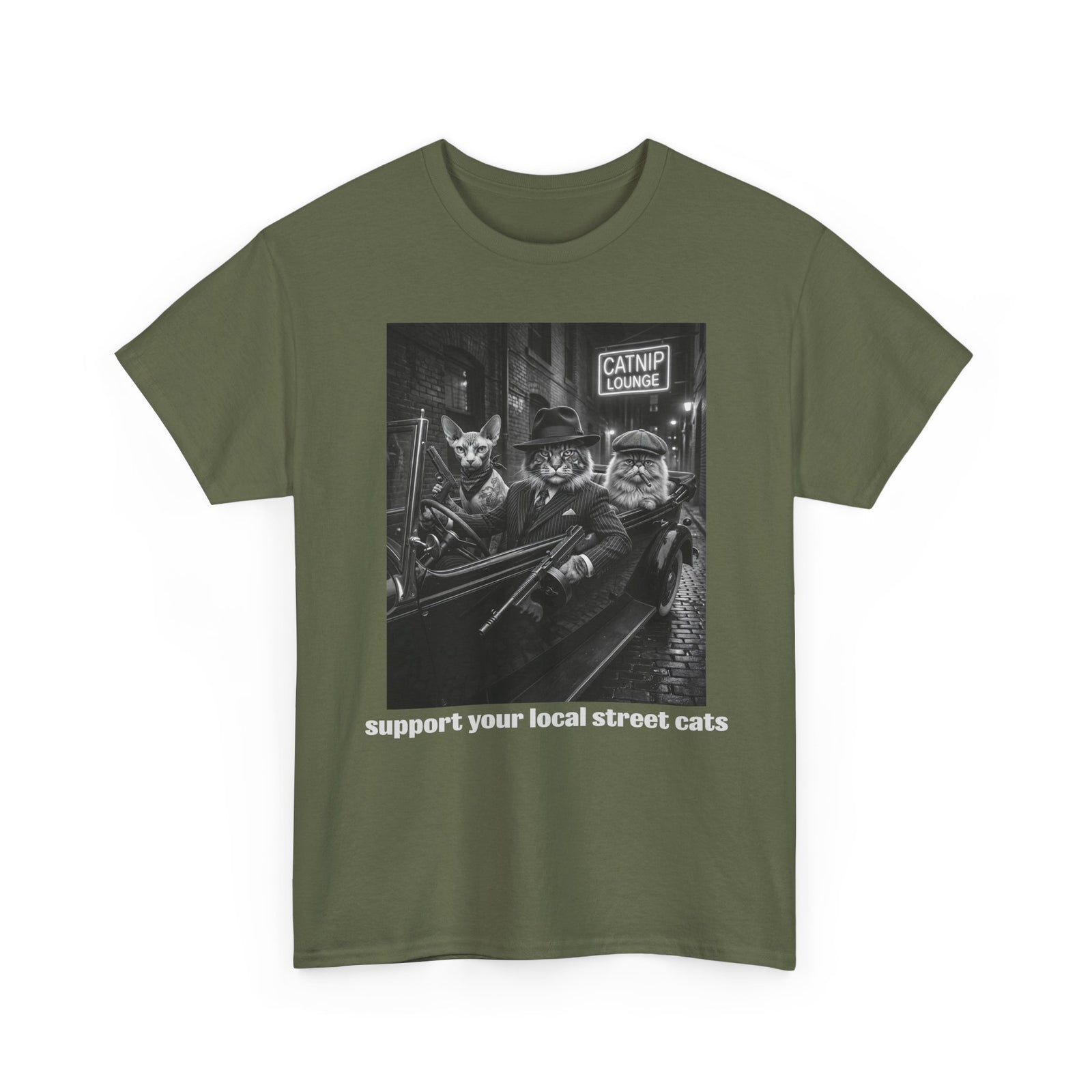 Support Your Local Street Cats T‑Shirt — Retro Rescue Cat Tee