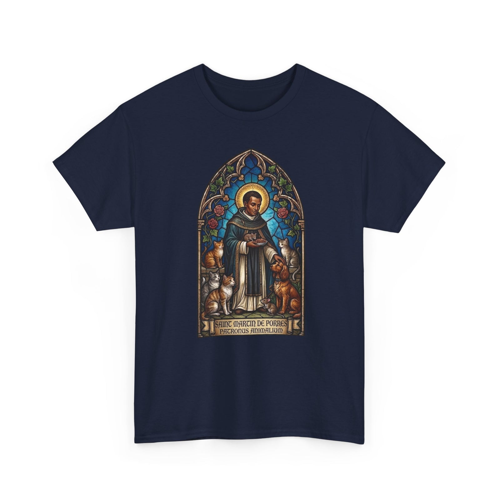 Saint Martin de Porres Cat Lovers T-Shirt — Patron of Animals Tee