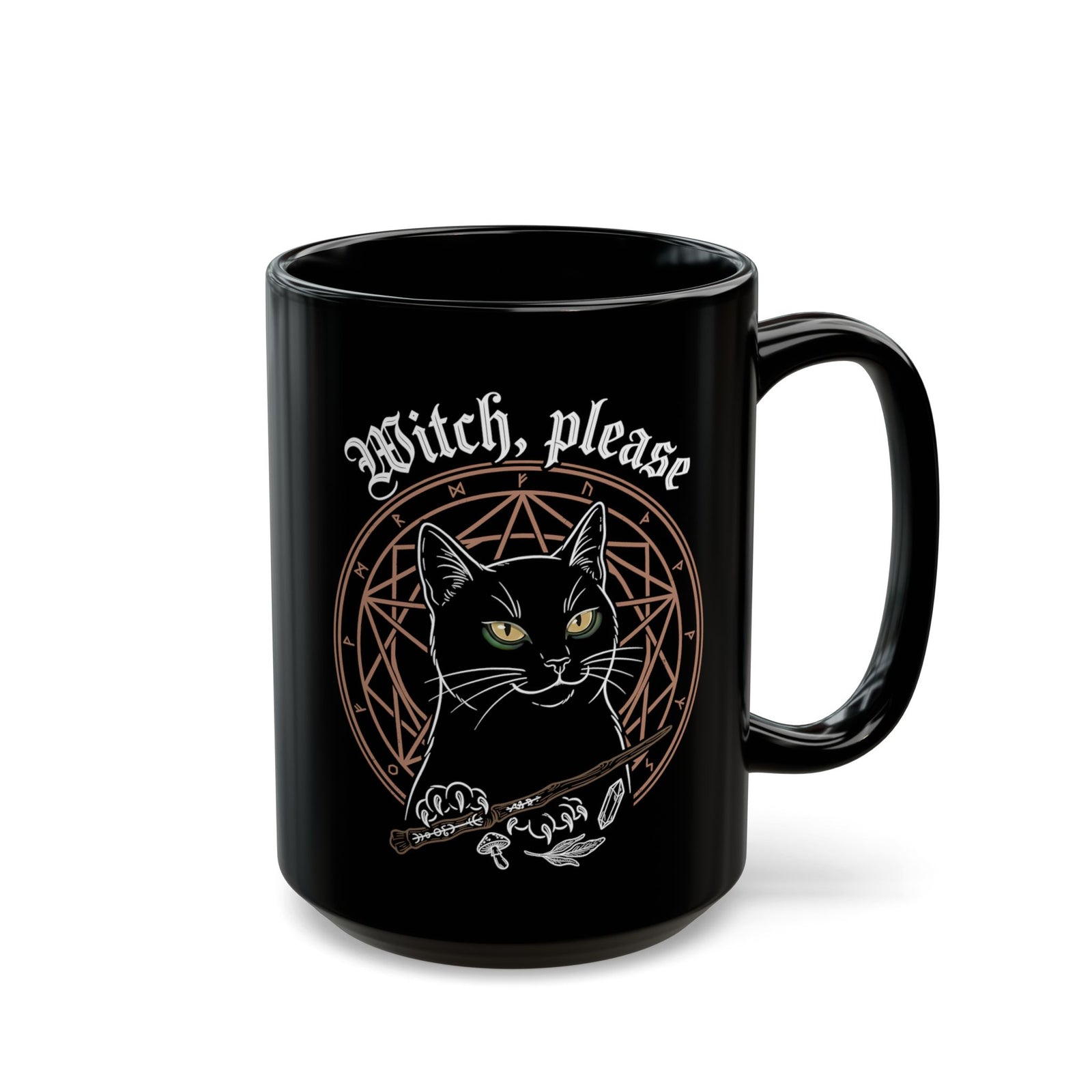 Witch, Please Black Cat Club Black Mug