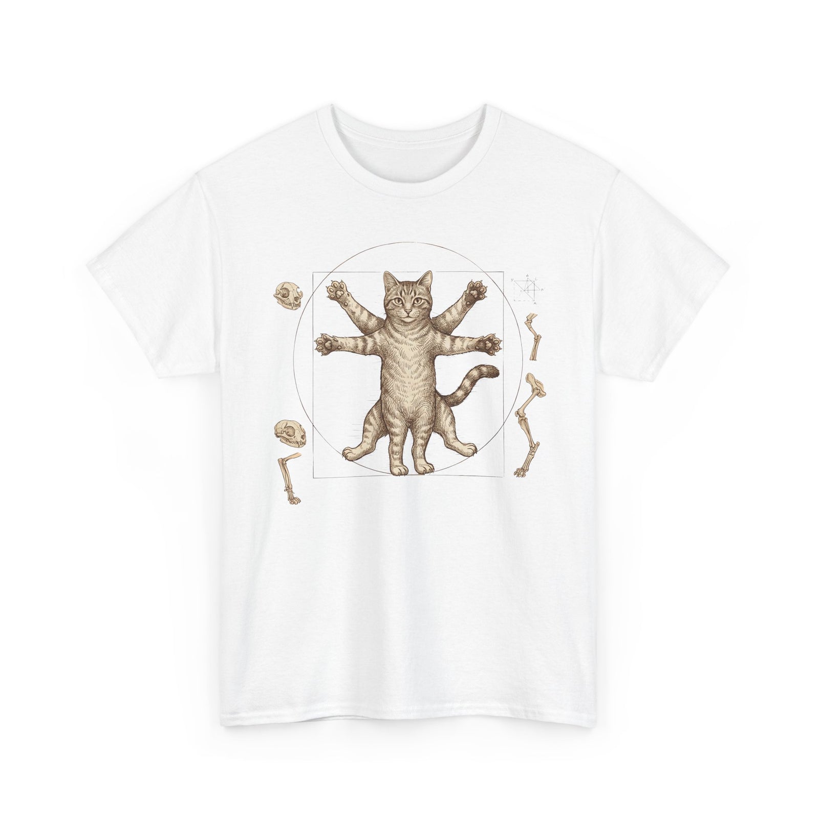 Vitruvian Cat T-Shirt — Anatomical Cat Art Tee