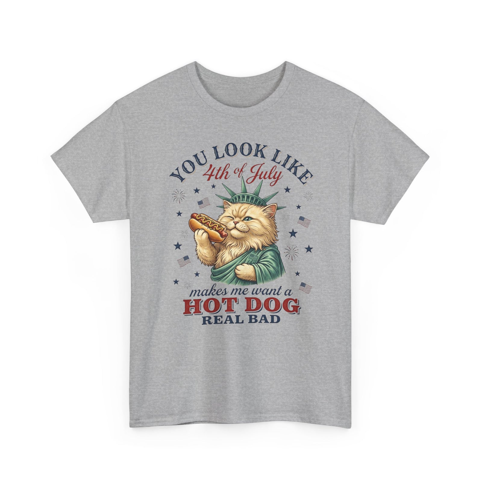 4th of July Cat & Hot Dog T-Shirt — Patriotic Fourth of July Tee