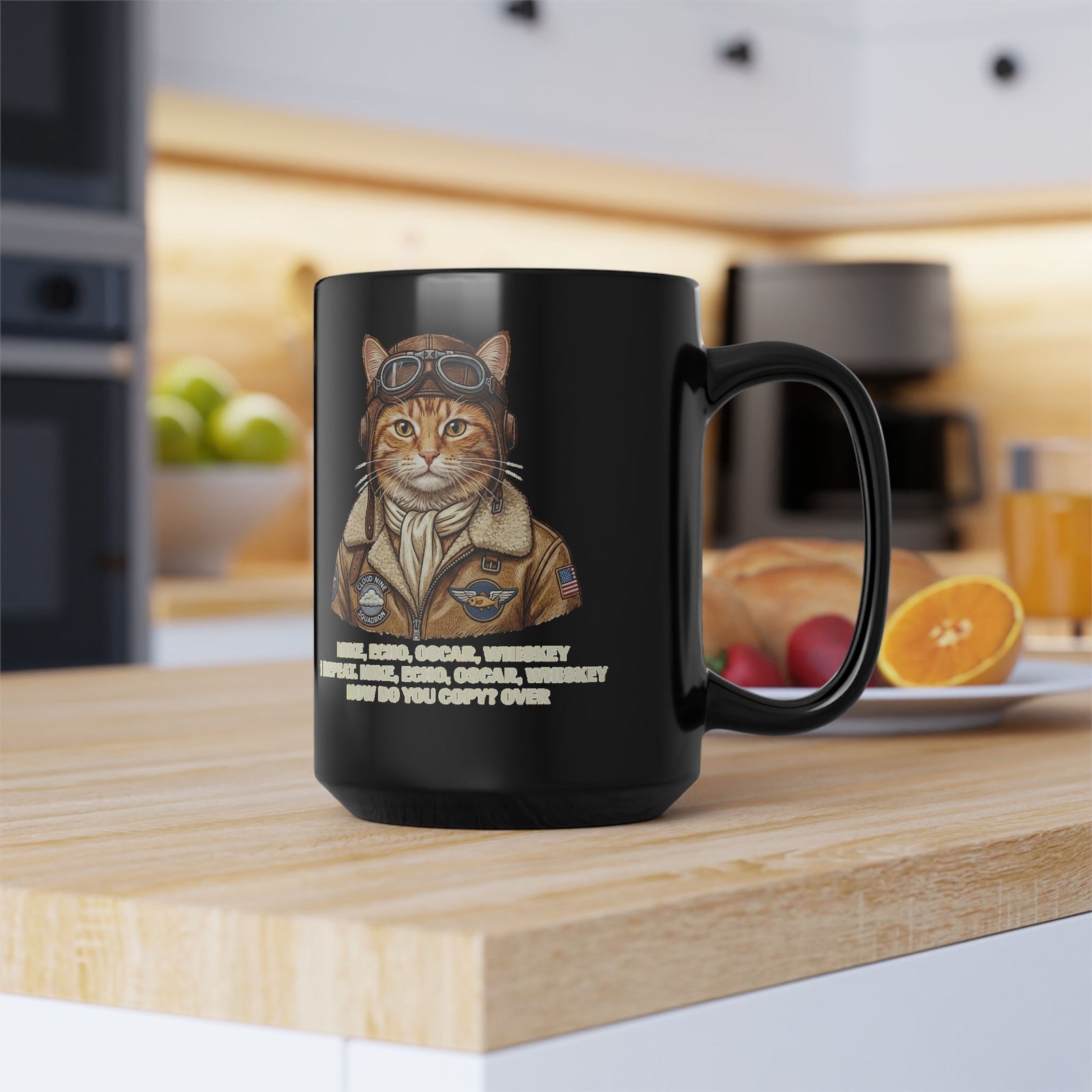 Military Alphabet Mug — "MIKE, ECHO, OSCAR, WHISKEY" Black Mug