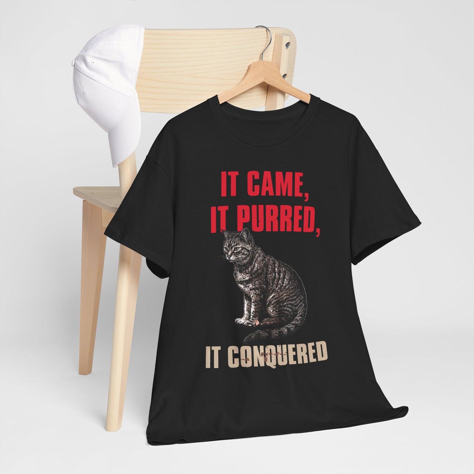 It Came It Purred It Conquered T-Shirt — Funny Julius Caesar Cat Parody Tee