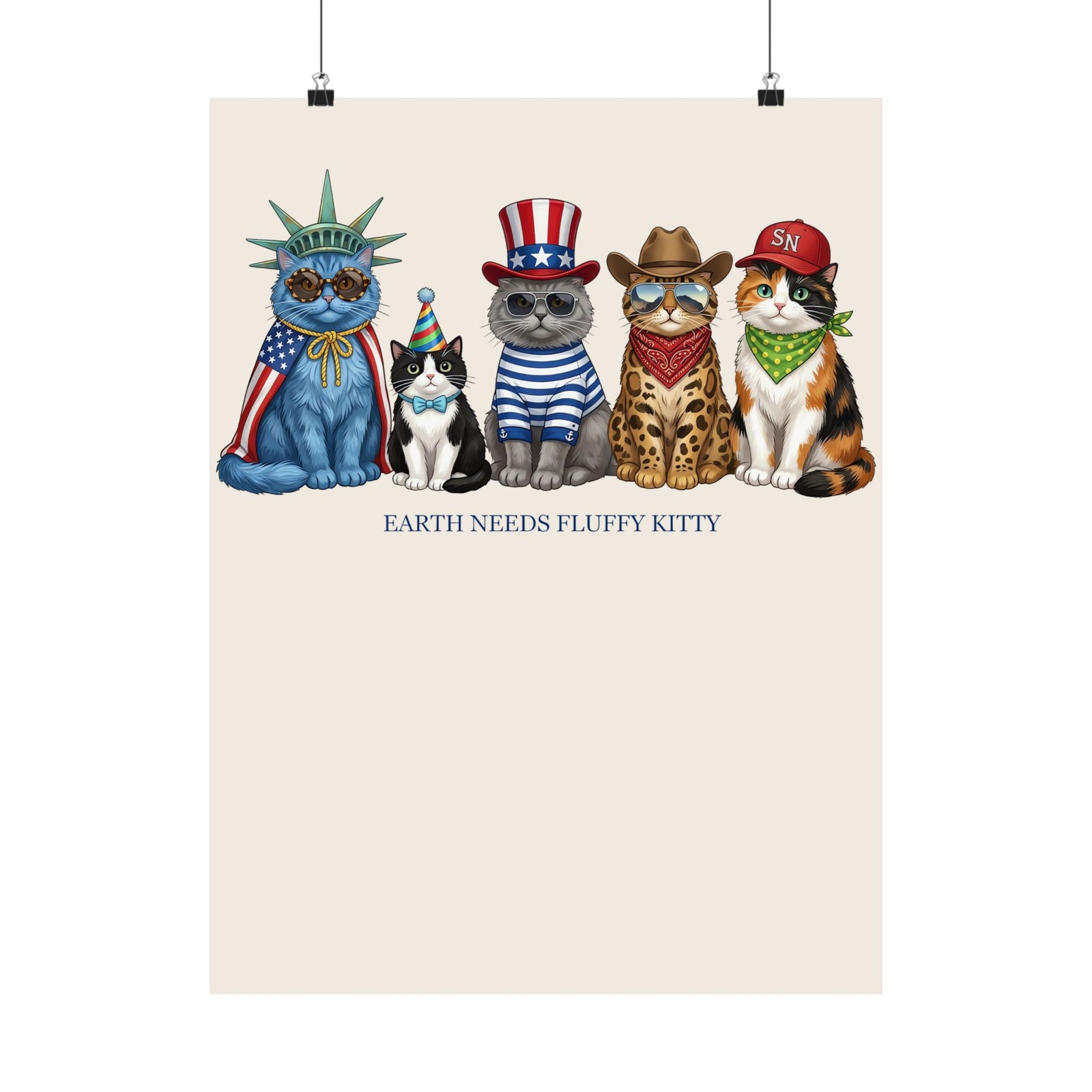 Earth Needs Fluffy Kitty Poster
