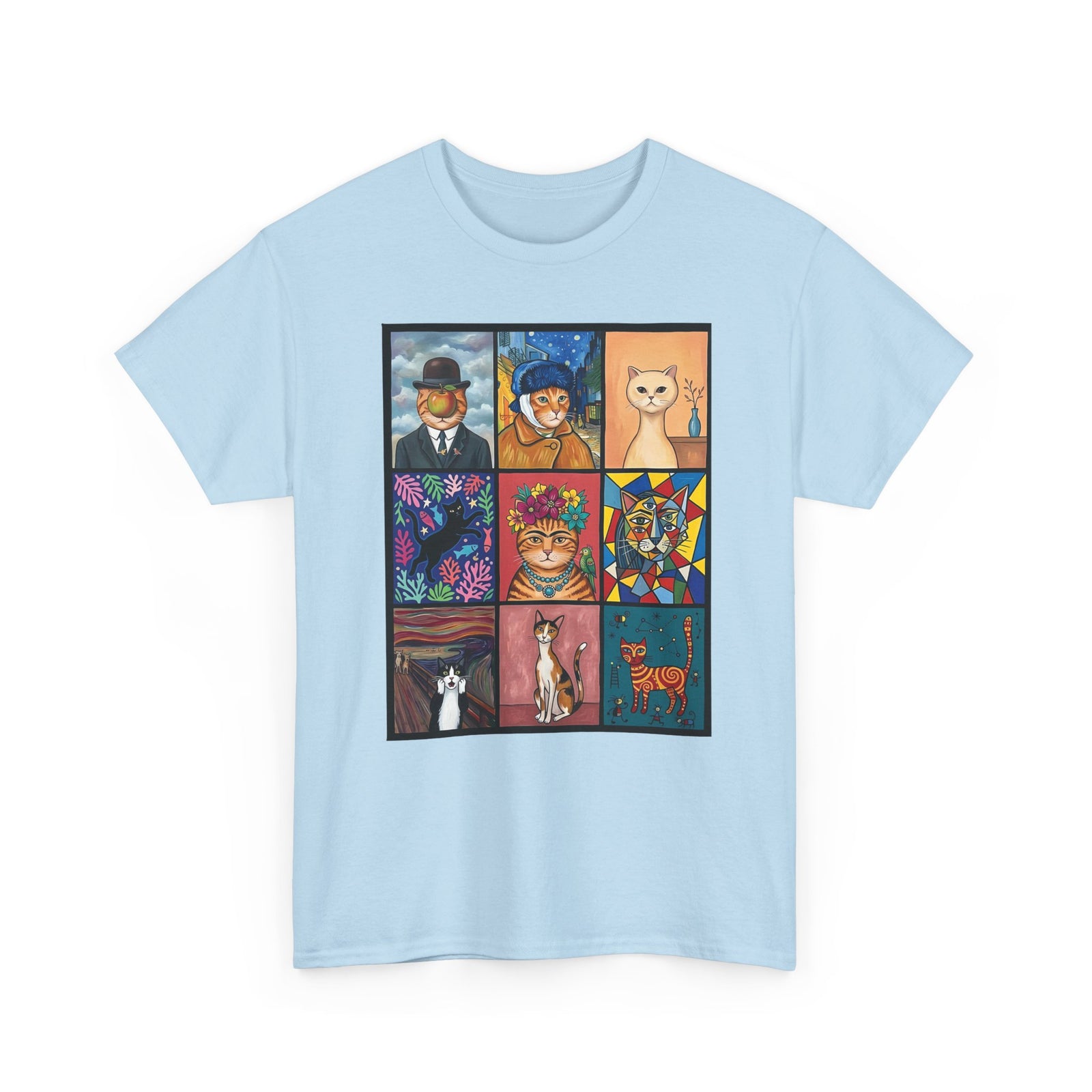 Cats & Art Graphic T-Shirt — Artworks and Cats Design