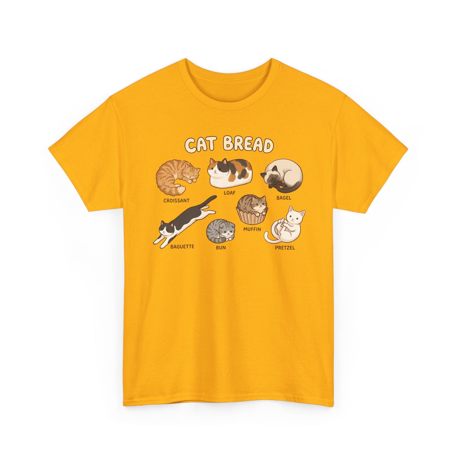 Cats & Breads T-Shirt — Cute Cat and Bread Graphic Tee