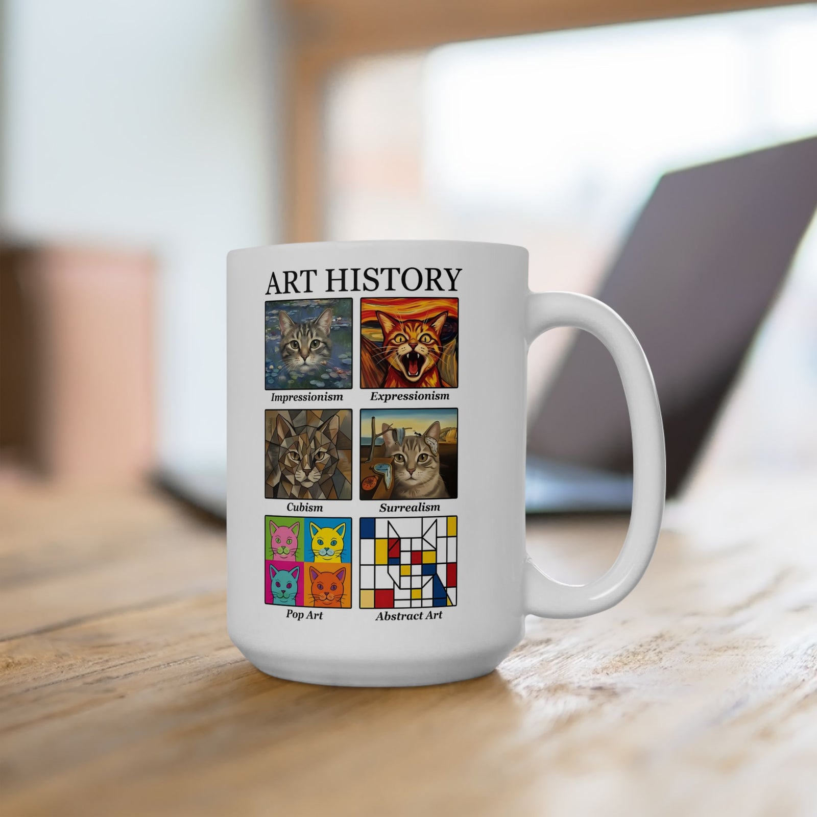 Cats in Masterpieces Ceramic Mug — Artistic Cat Painting Mug