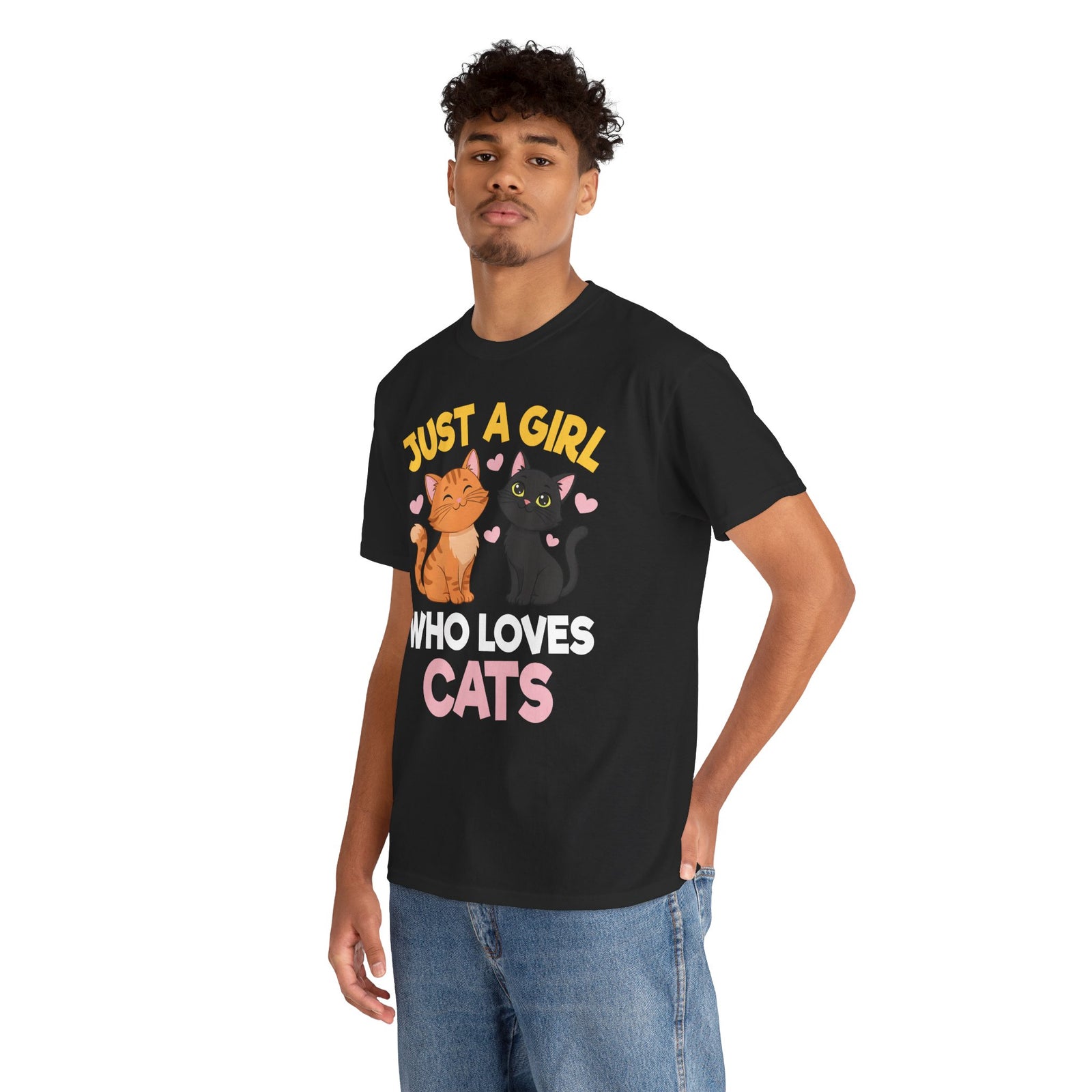 Just a Girl Who Loves Cats T-Shirt — Cute Cat Lover Tee
