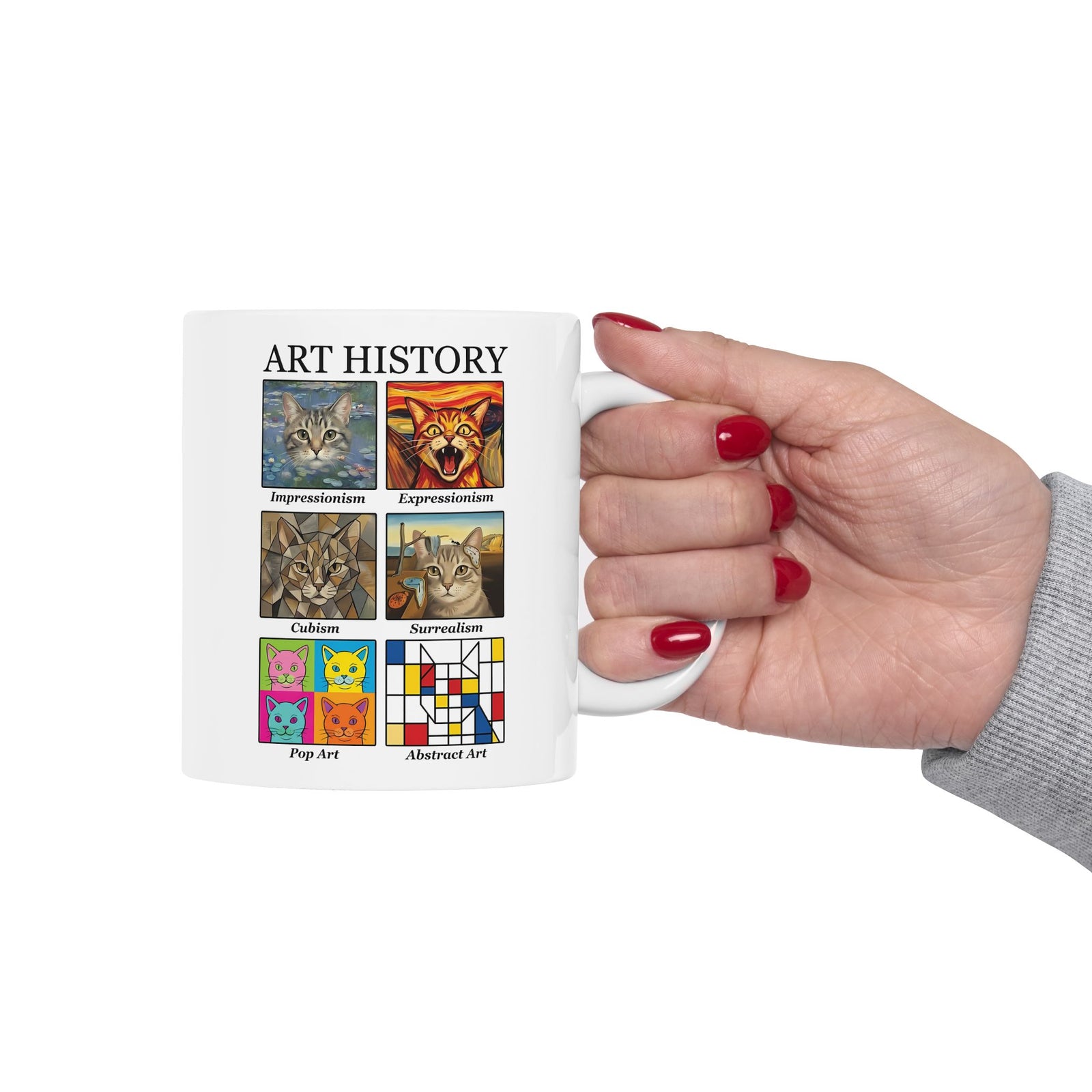 Cats in Masterpieces Ceramic Mug — Artistic Cat Painting Mug